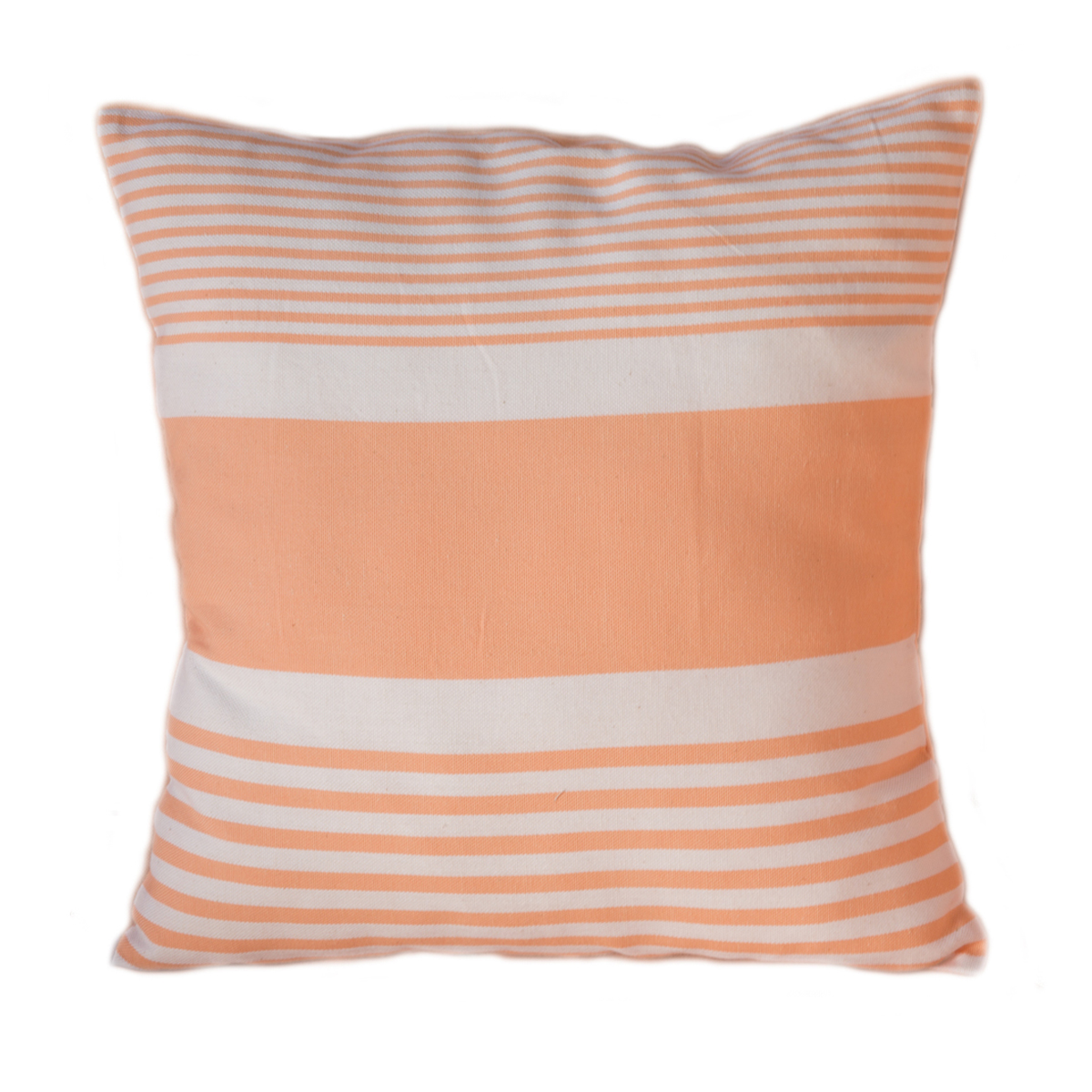 CARTHAGE - Housse de coussin coton rayures blanches saumon 40 x 40 CARTHAGE - Housse de coussin coton rayures blanches saumon 40 x 40