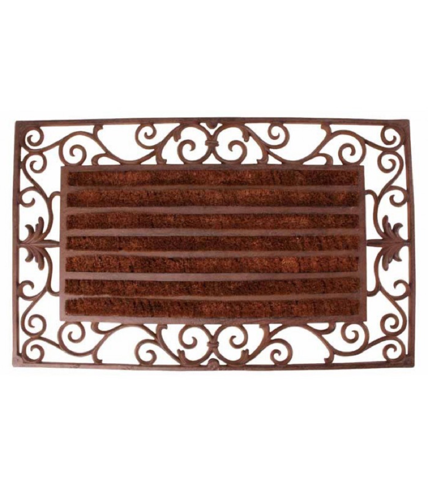 Paillasson en fonte et rouleaux coco 74x46 Paillasson en fonte et rouleaux coco 74x46