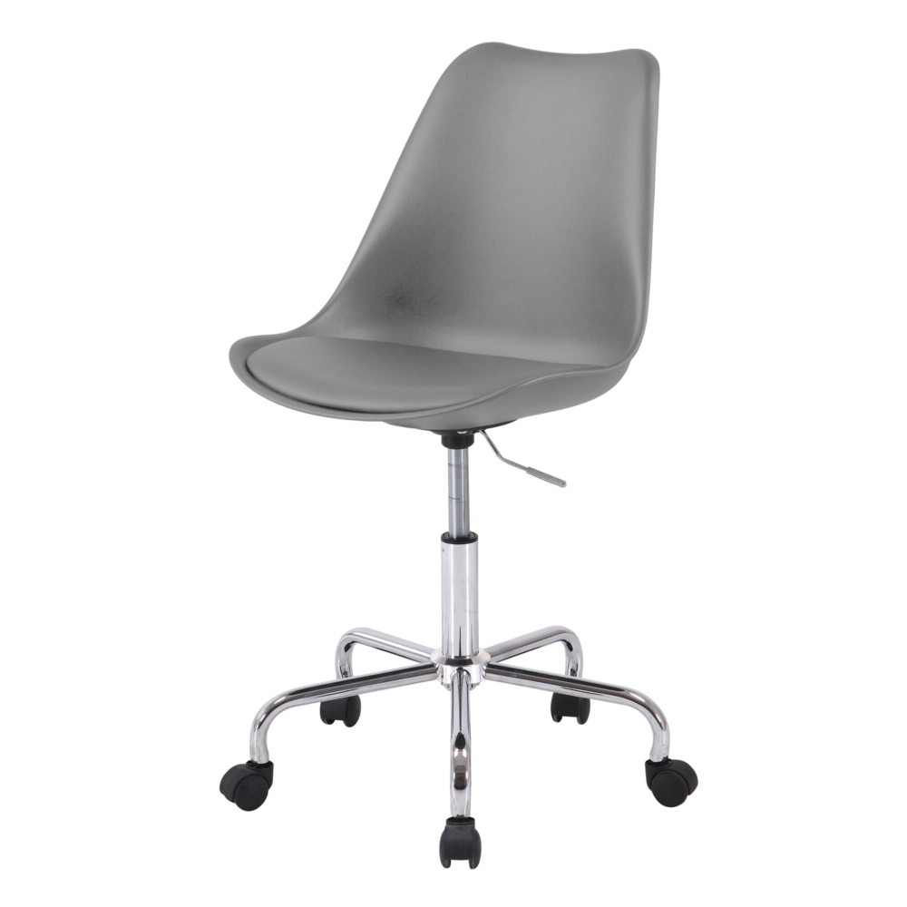 Chaise de bureau assise tapissée gris Chaise de bureau assise tapissée gris
