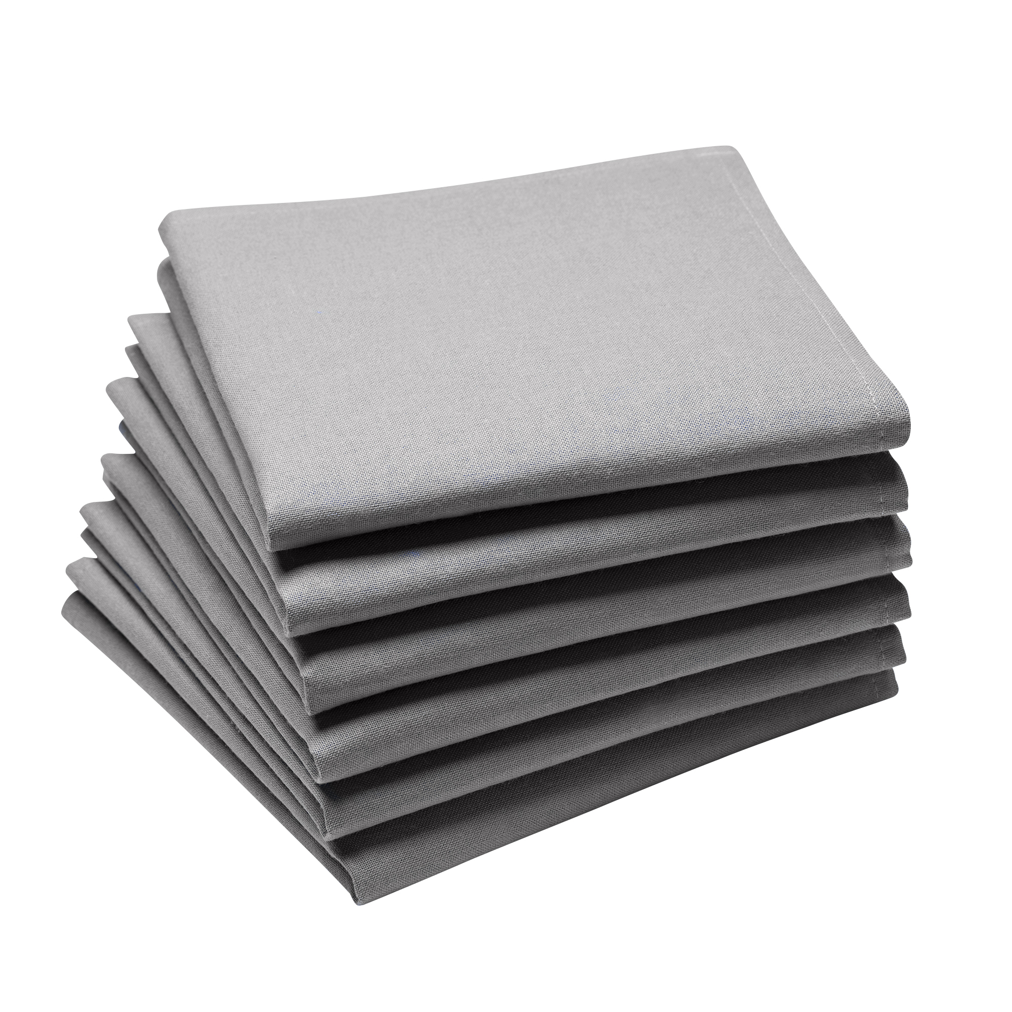 Lot de 6 serviettes en coton traite Teflon, Galet 45 x 45 Lot de 6 serviettes en coton traite Teflon, Galet 45 x 45
