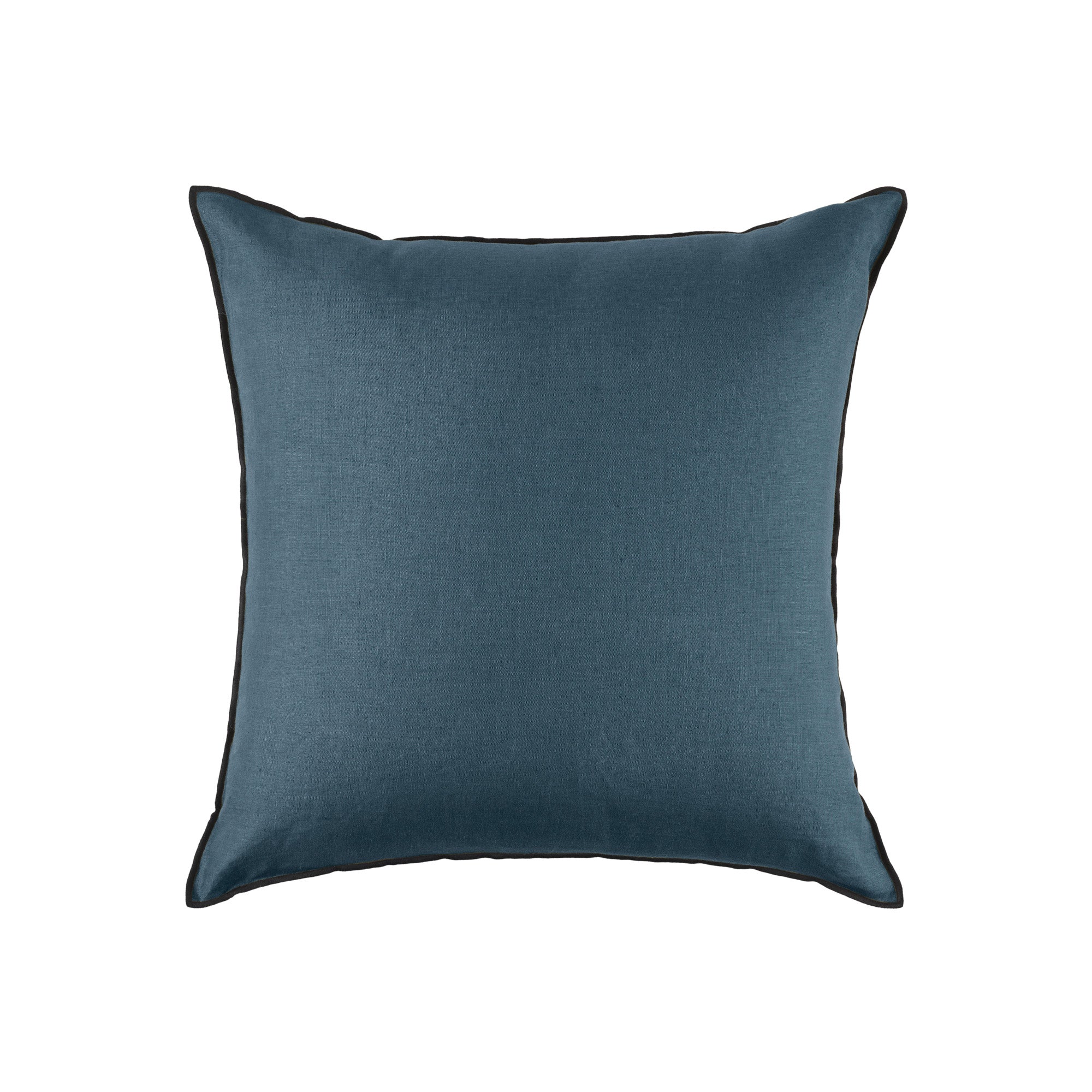 Housse de coussin 50x50 cm Bleu vert et bourdon noir en Lin Housse de coussin 50x50 cm Bleu vert et bourdon noir en Lin