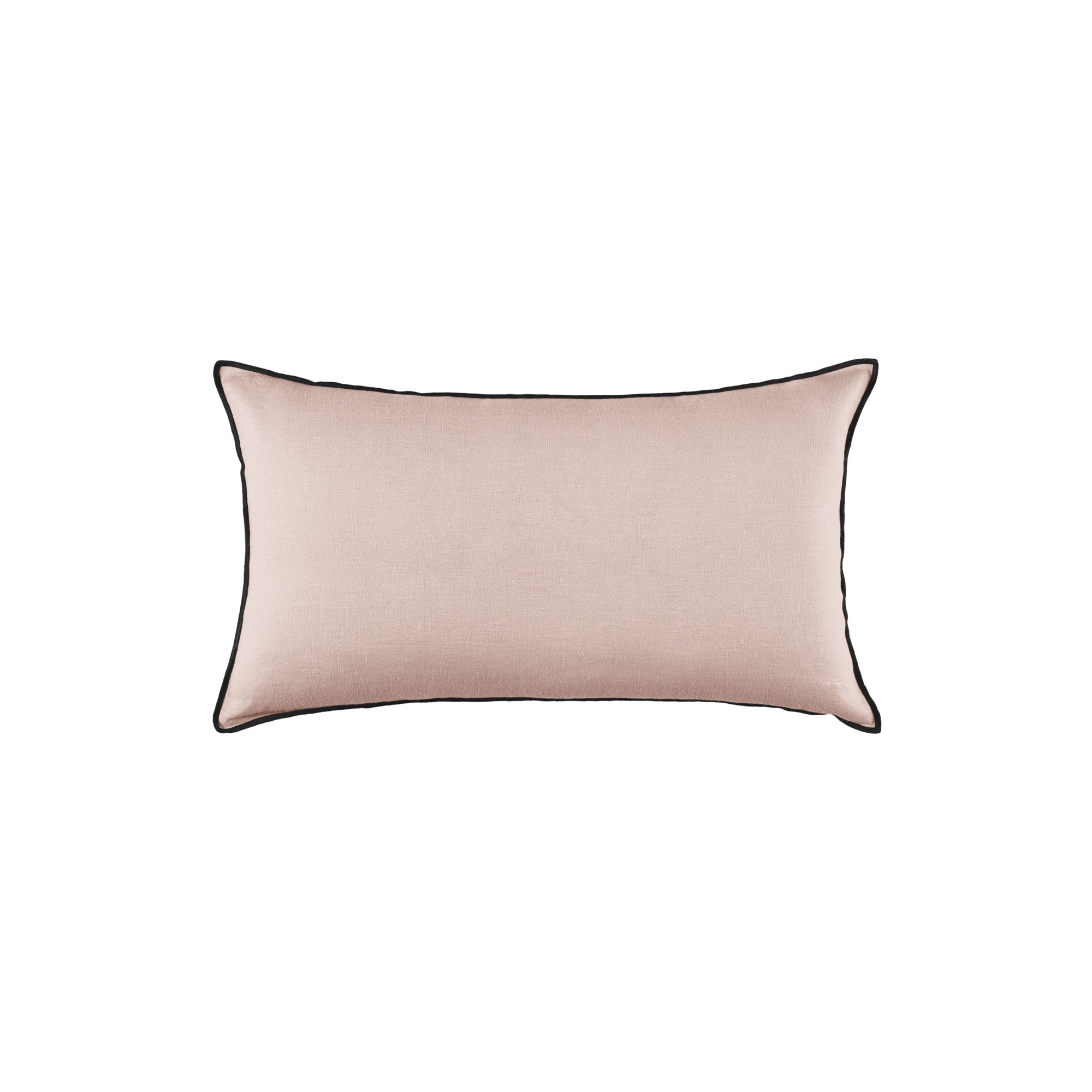 Housse de coussin 28x47 cm Rose et bourdon noir en Lin CARLINA (photo) Housse de coussin 28x47 cm Rose et bourdon noir en Lin CARLINA