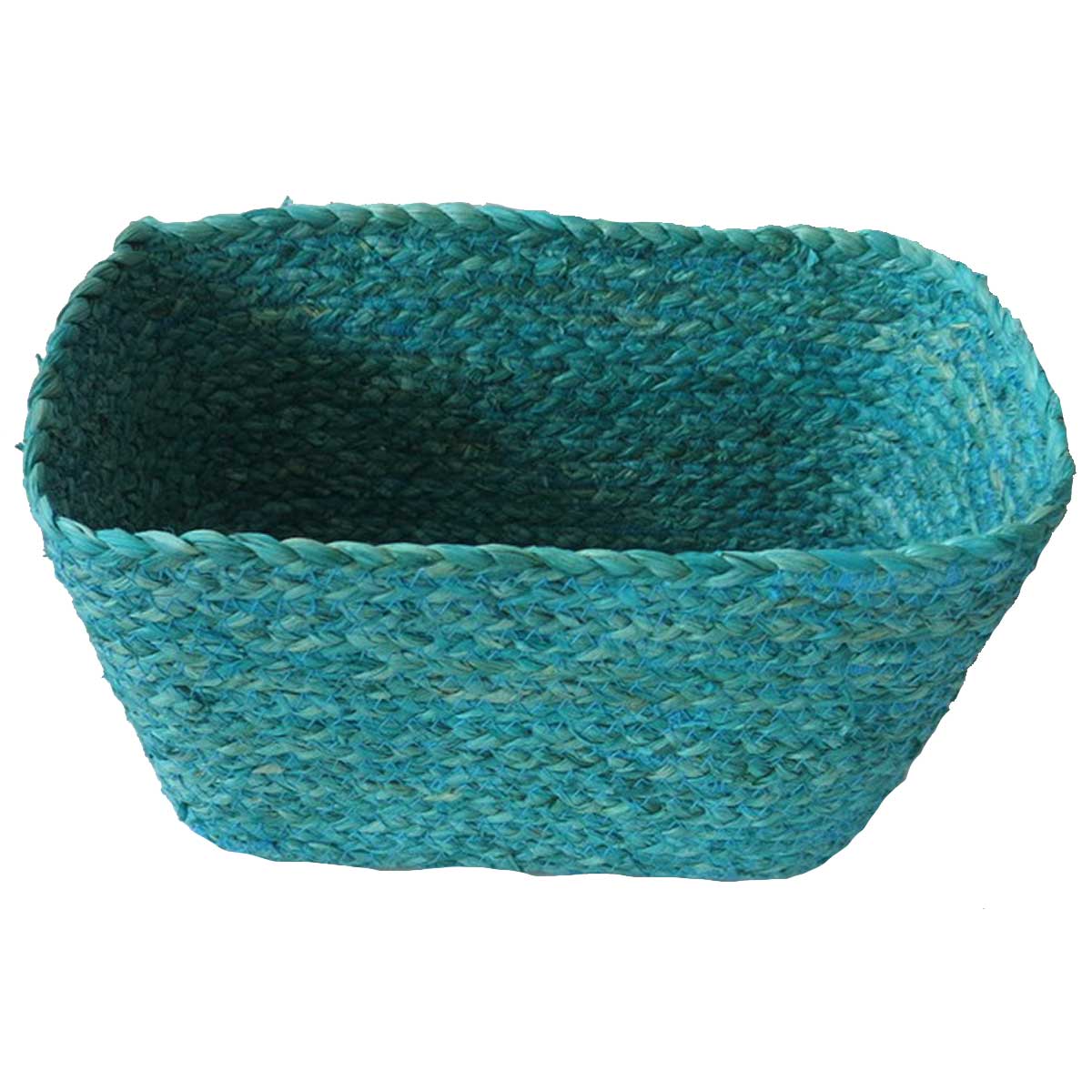 Panier rectangulaire en fibre de mais turquoise Panier rectangulaire en fibre de mais turquoise