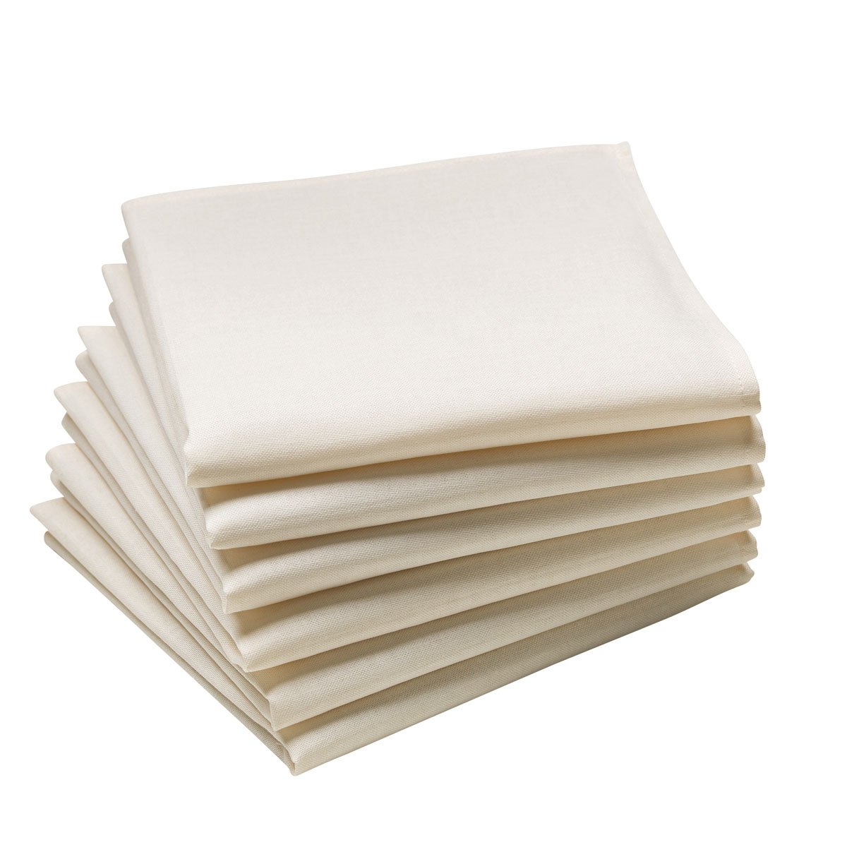 Lot de 6 serviettes en coton traite Teflon, Creme 45 x 45