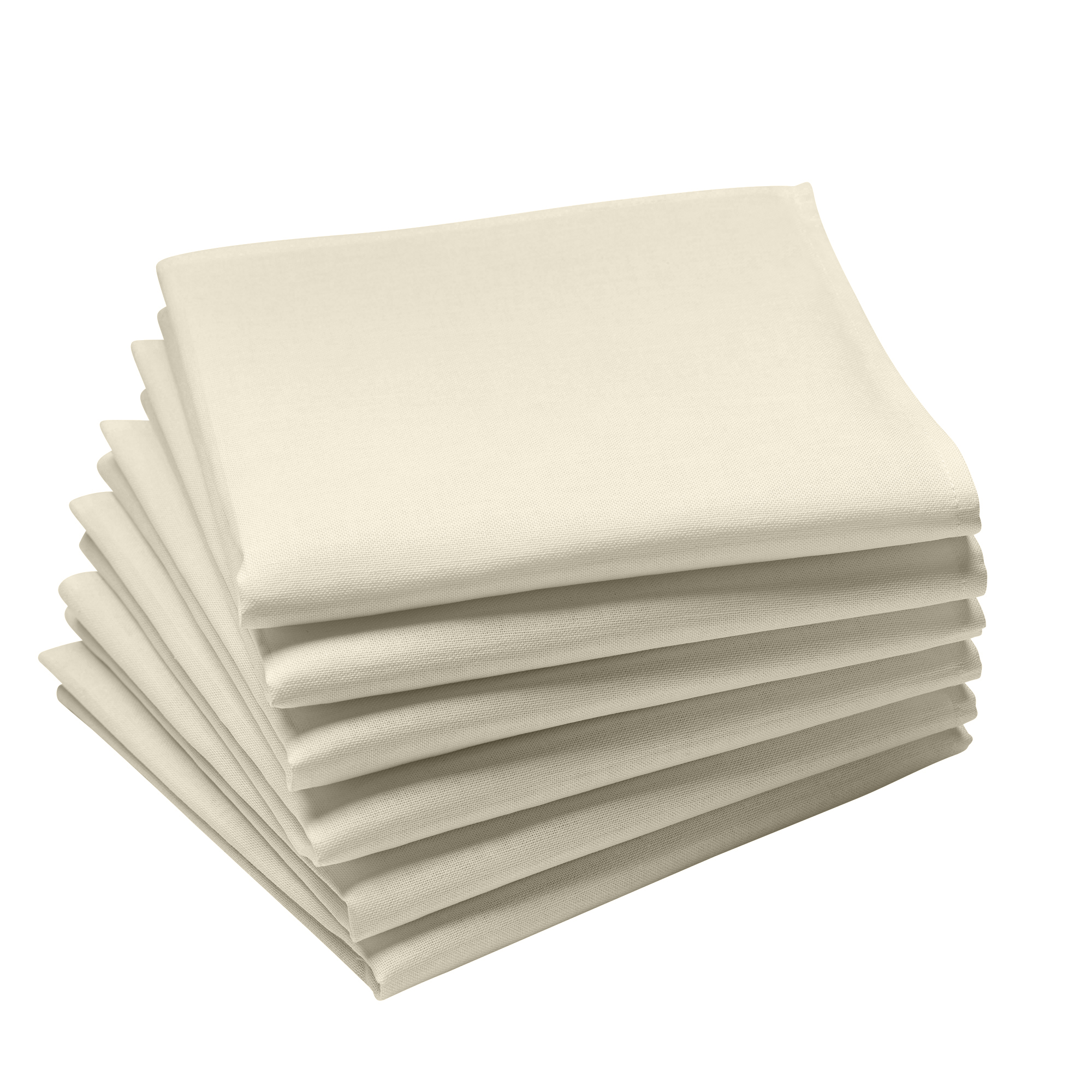 Lot de 6 serviettes en coton traite Teflon, Grege 45 x 45 Lot de 6 serviettes en coton traite Teflon, Grege 45 x 45