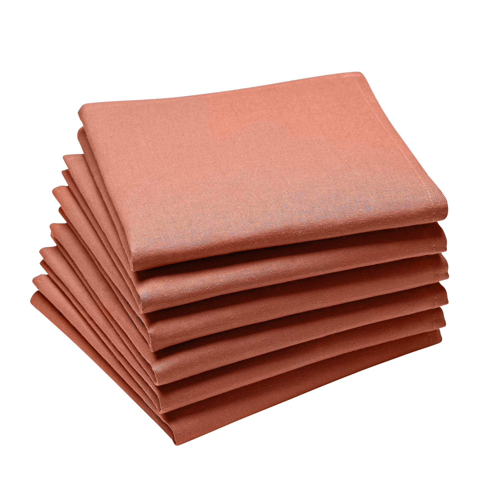 Lot de 6 serviettes en coton traite Teflon, Paprika 45 x 45 Lot de 6 serviettes en coton traite Teflon, Paprika 45 x 45