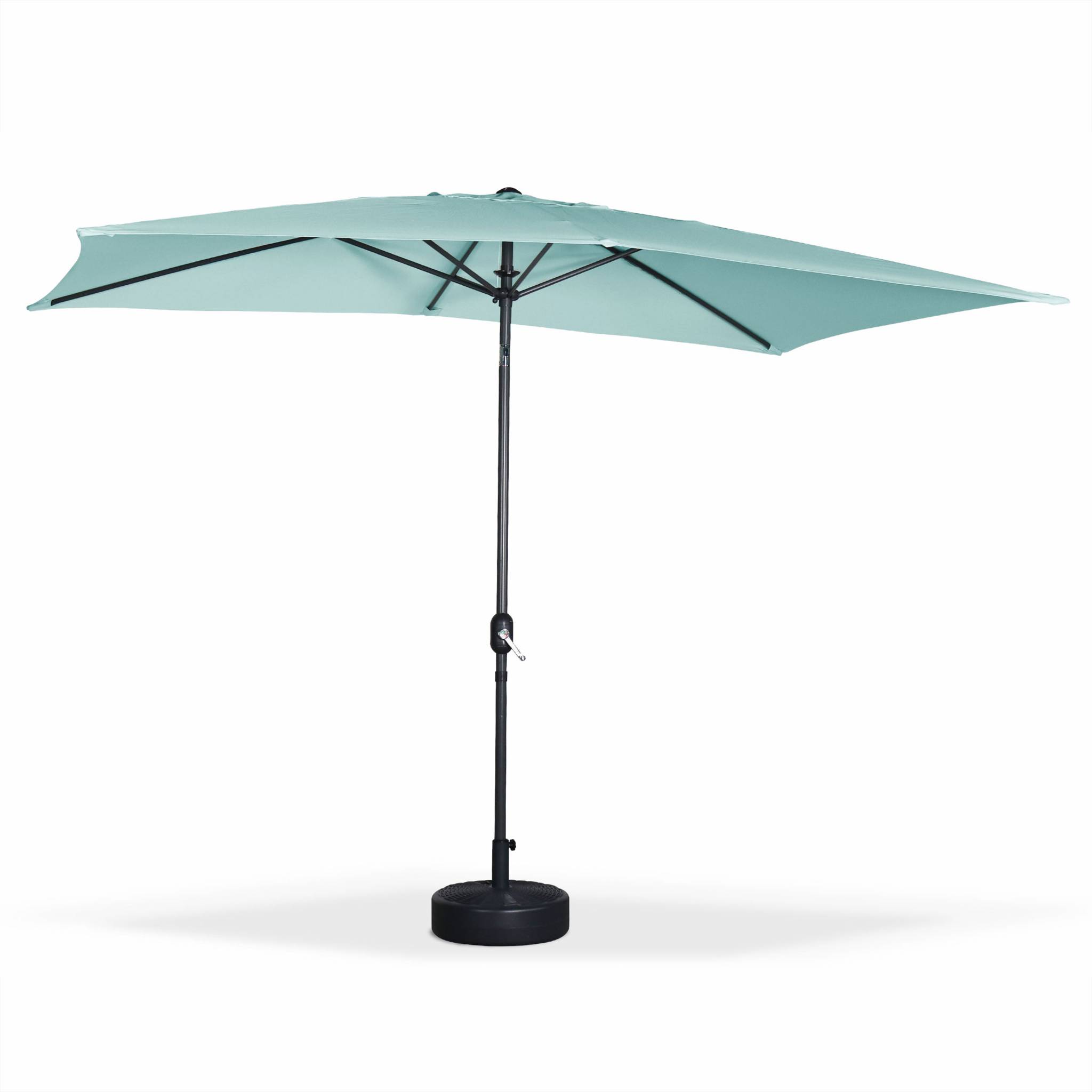 Parasol droit 2x3m rectangulaire en aluminium vert d'eau Parasol droit 2x3m rectangulaire en aluminium vert d'eau