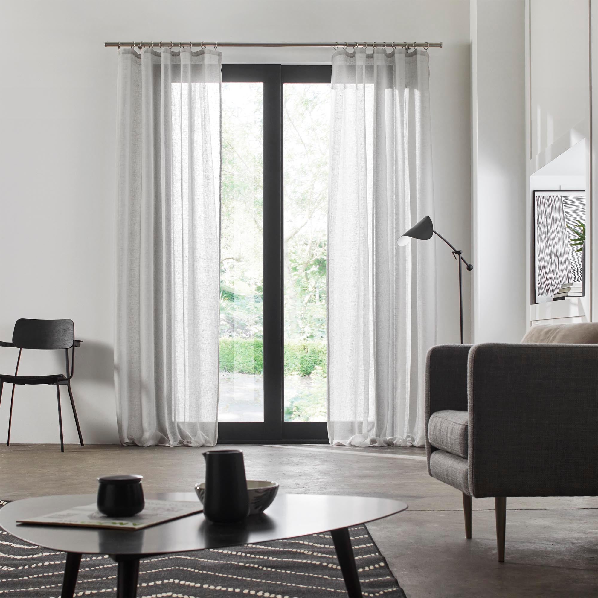 Voilage à galon fronceur 145x350 cm Gris clair Voilage à galon fronceur 145x350 cm Gris clair