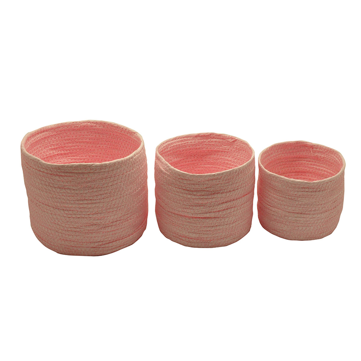 Set de 3 paniers ronds rose Set de 3 paniers ronds rose