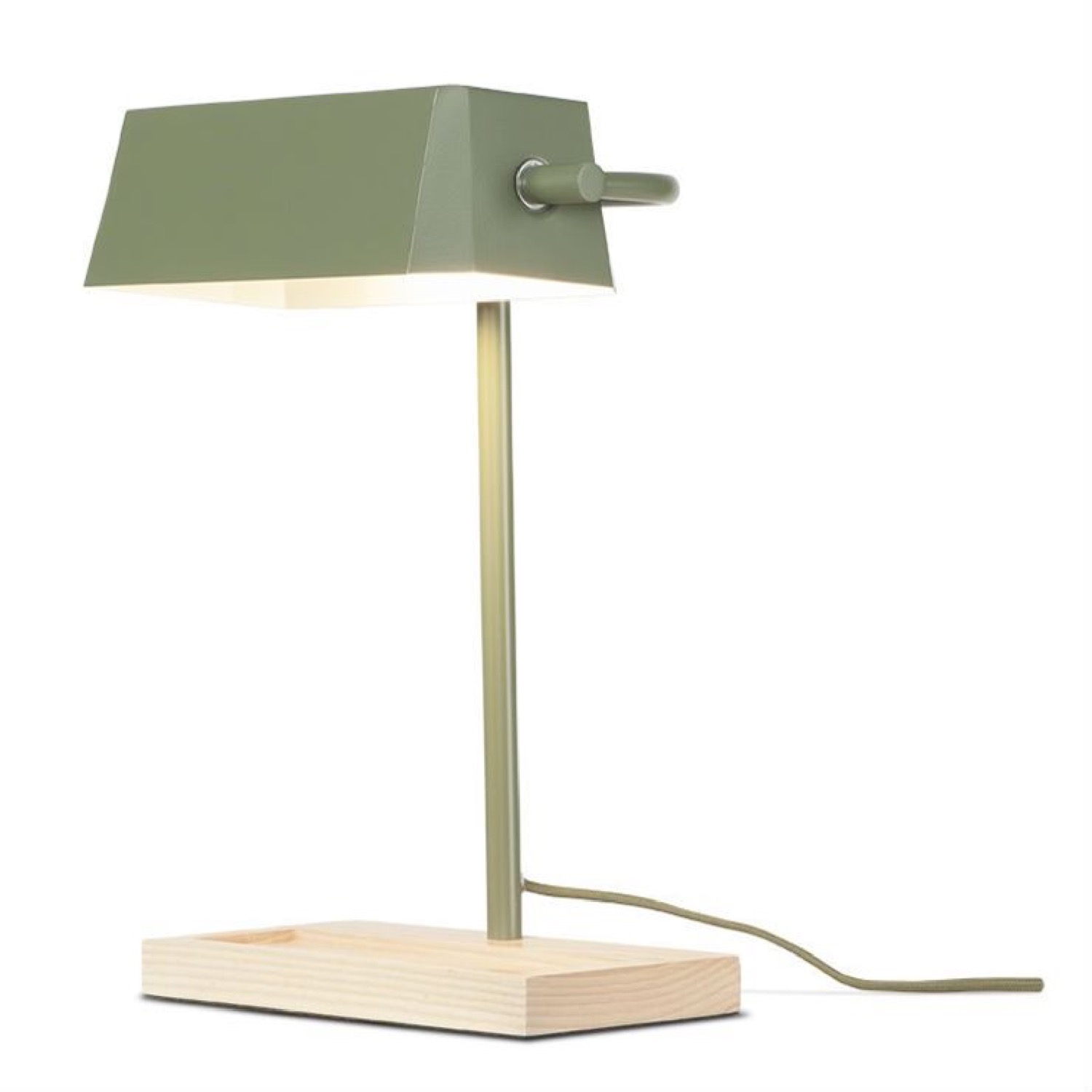 Lampe de bureau bois/métal vert H40cm Lampe de bureau bois/métal vert H40cm