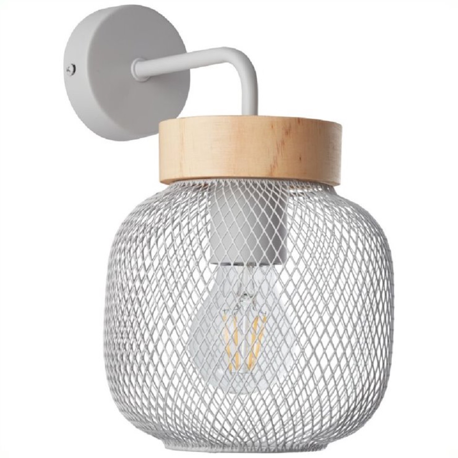 Applique orientable métal/bois gris H26,5cm