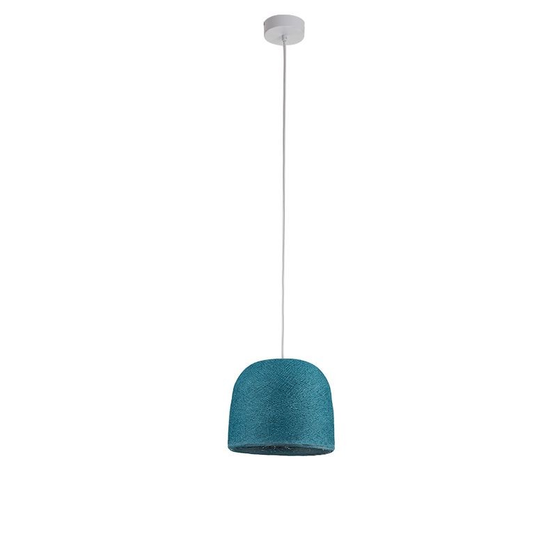 Suspension simple cloche bleu canard