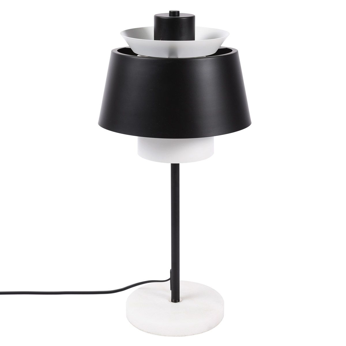 Lampe de table en fer sur socle en marbre Lampe de table en fer sur socle en marbre