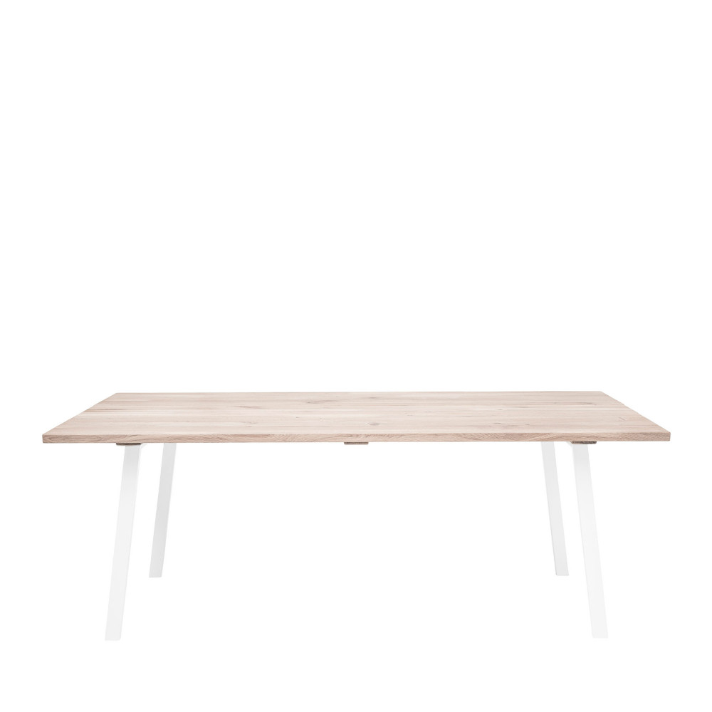 Table à manger en métal et chêne 200x95cm blanc Table à manger en métal et chêne 200x95cm blanc
