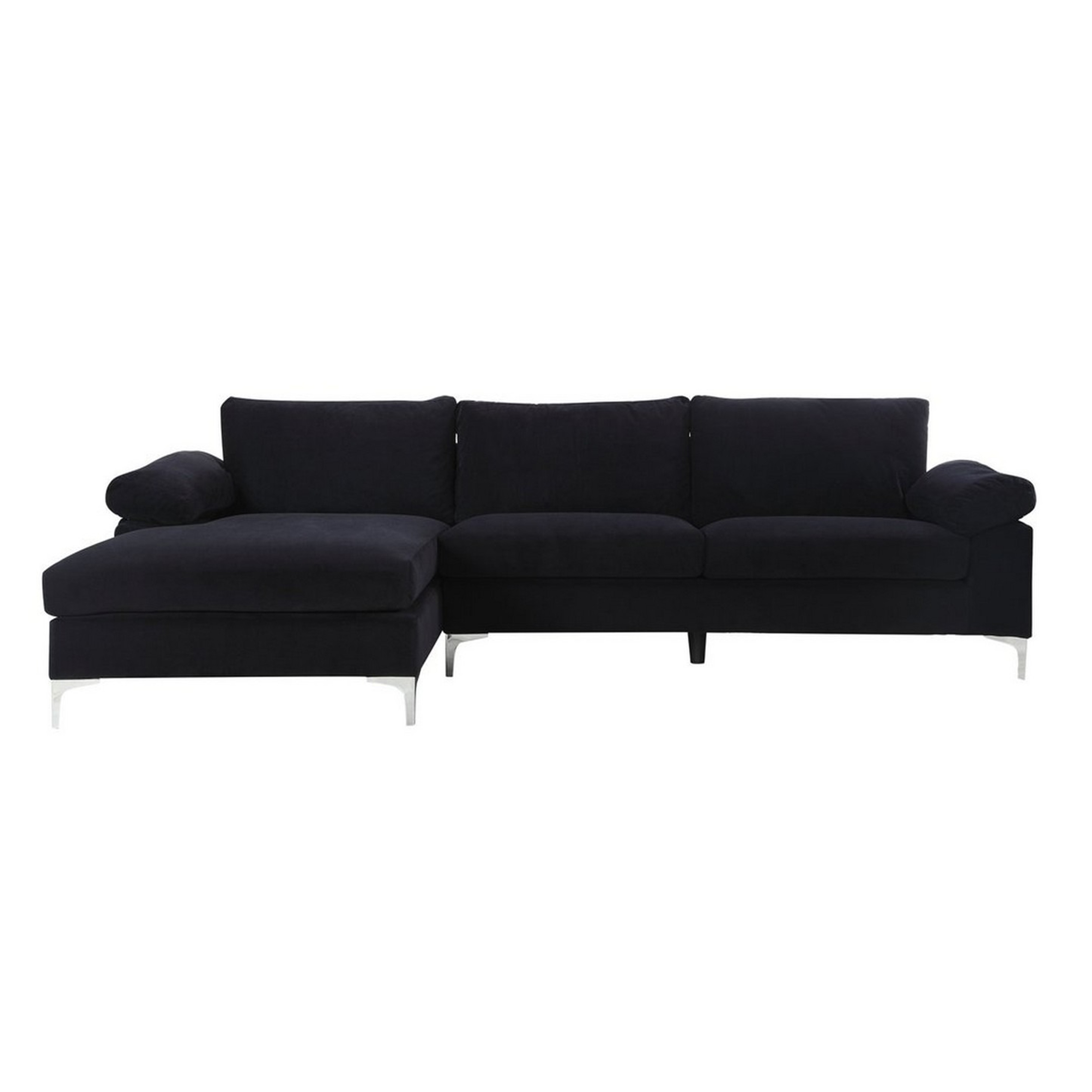 CanapÃ© d'angle 5 places tissu velours noir