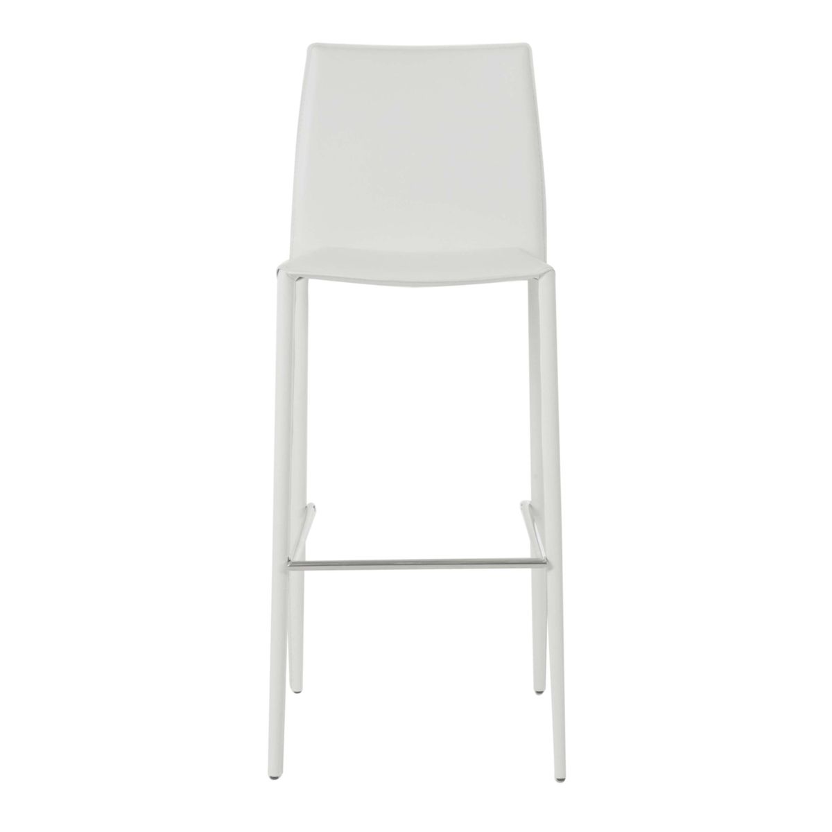 Chaise de bar blanche en cuir reconstitué Chaise de bar blanche en cuir reconstitué
