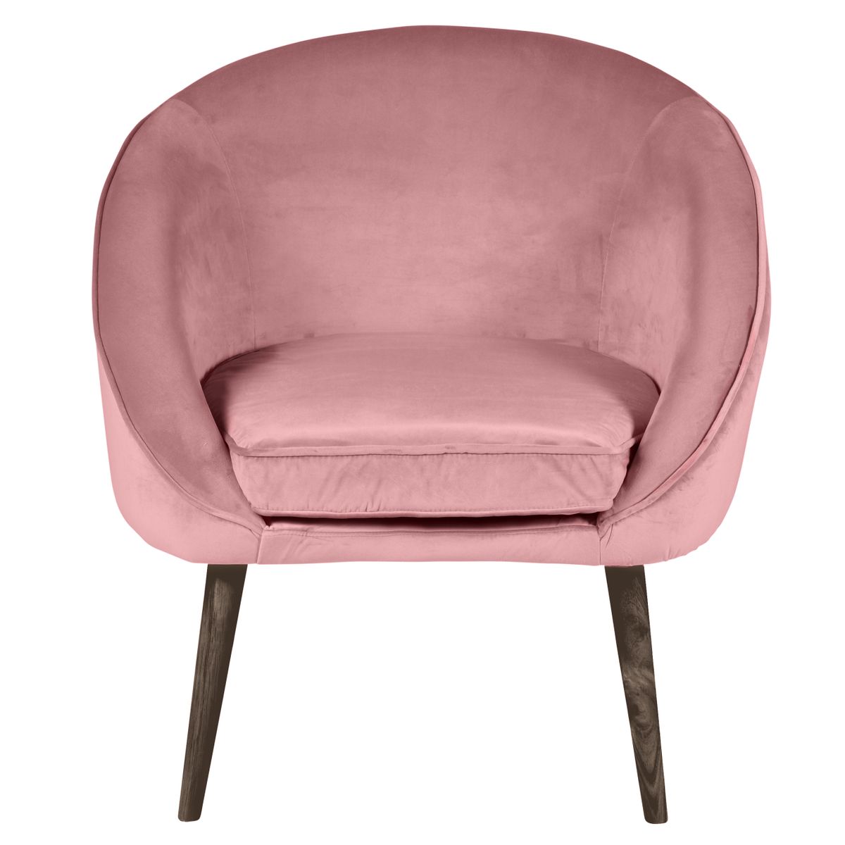 Fauteuil velours pieds marron Fauteuil velours pieds marron