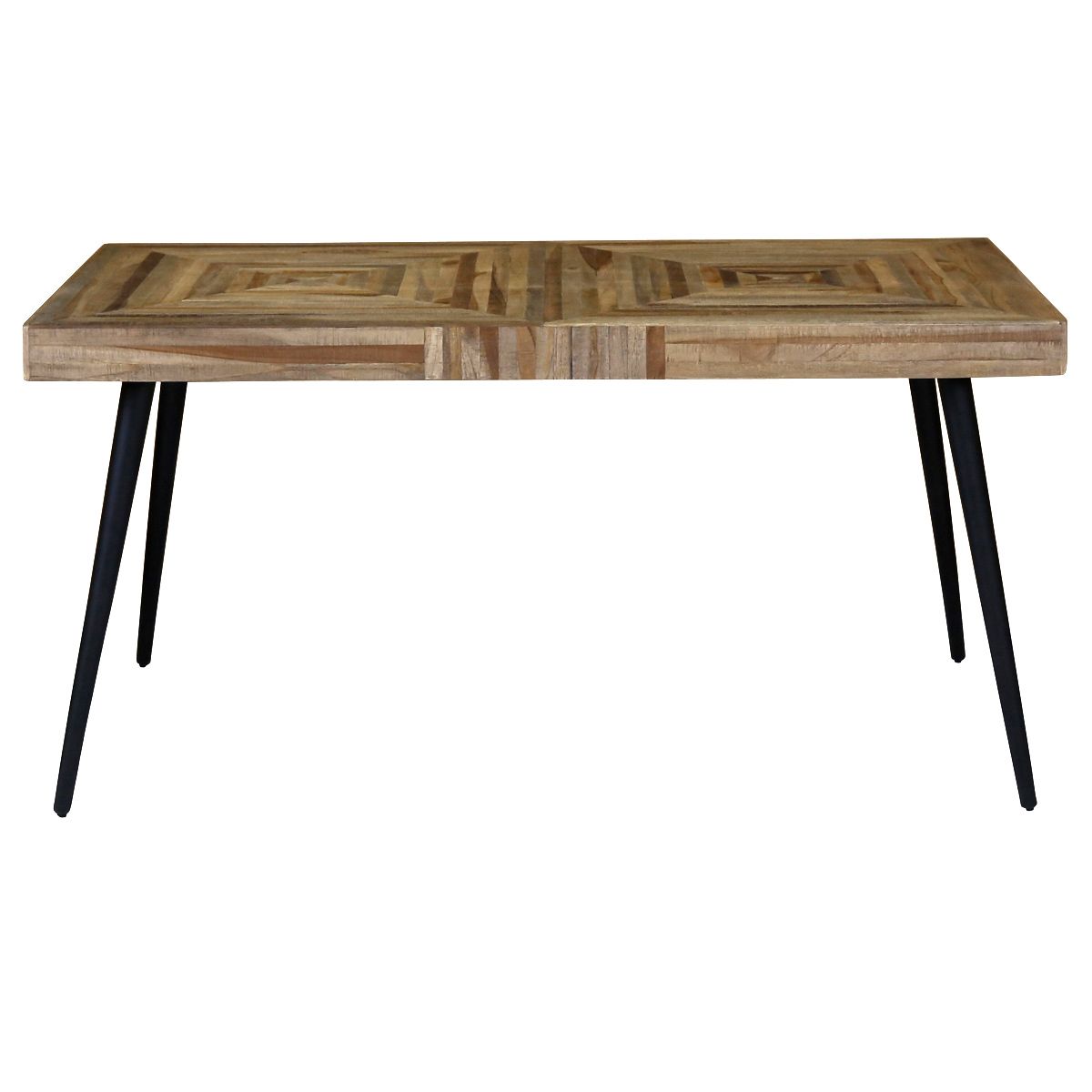 Table rectangulaire 150 x 75 cm en teck et métal