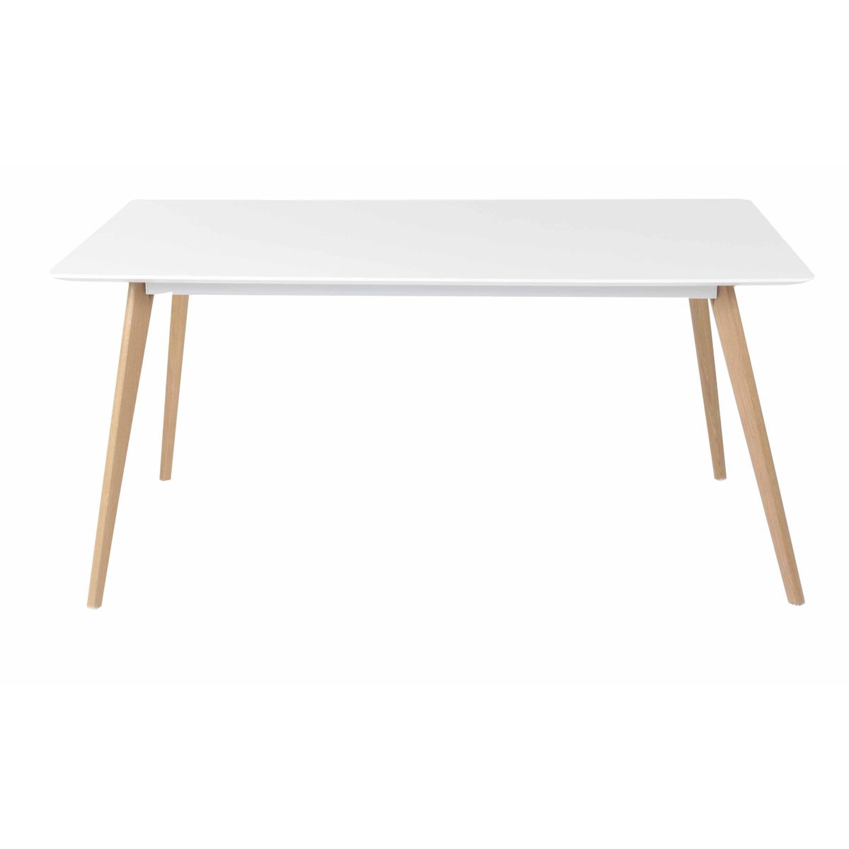 Table repas blanche et pieds chêne 160X90 cm scandinave Table repas blanche et pieds chêne 160X90 cm scandinave