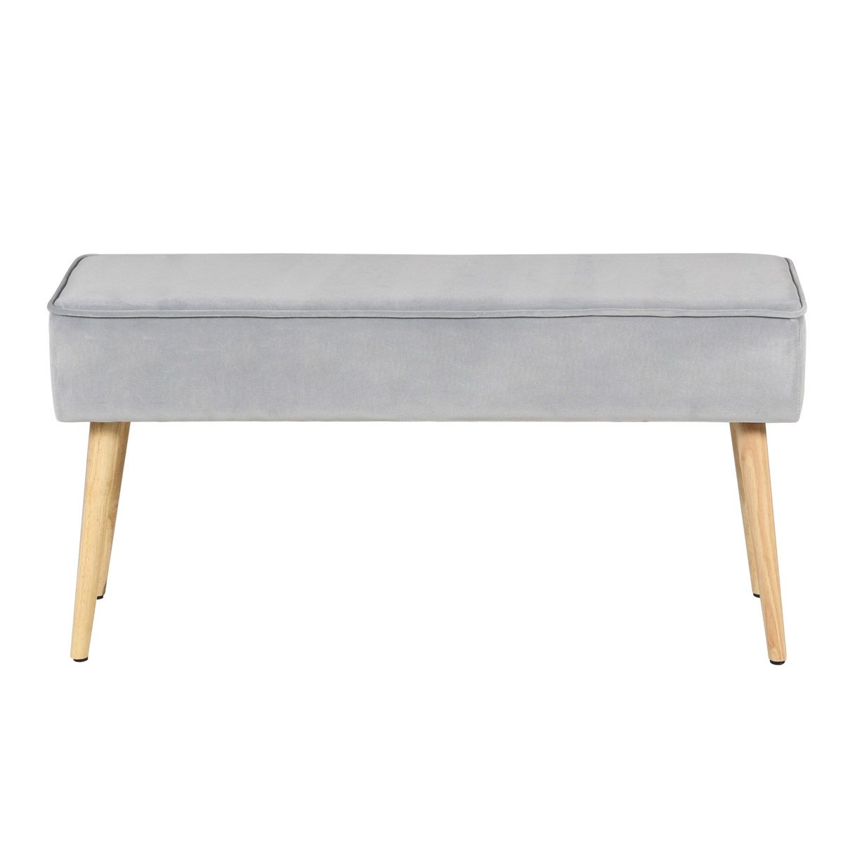 Banc en velours et pieds bois naturel scandinave Banc en velours et pieds bois naturel scandinave