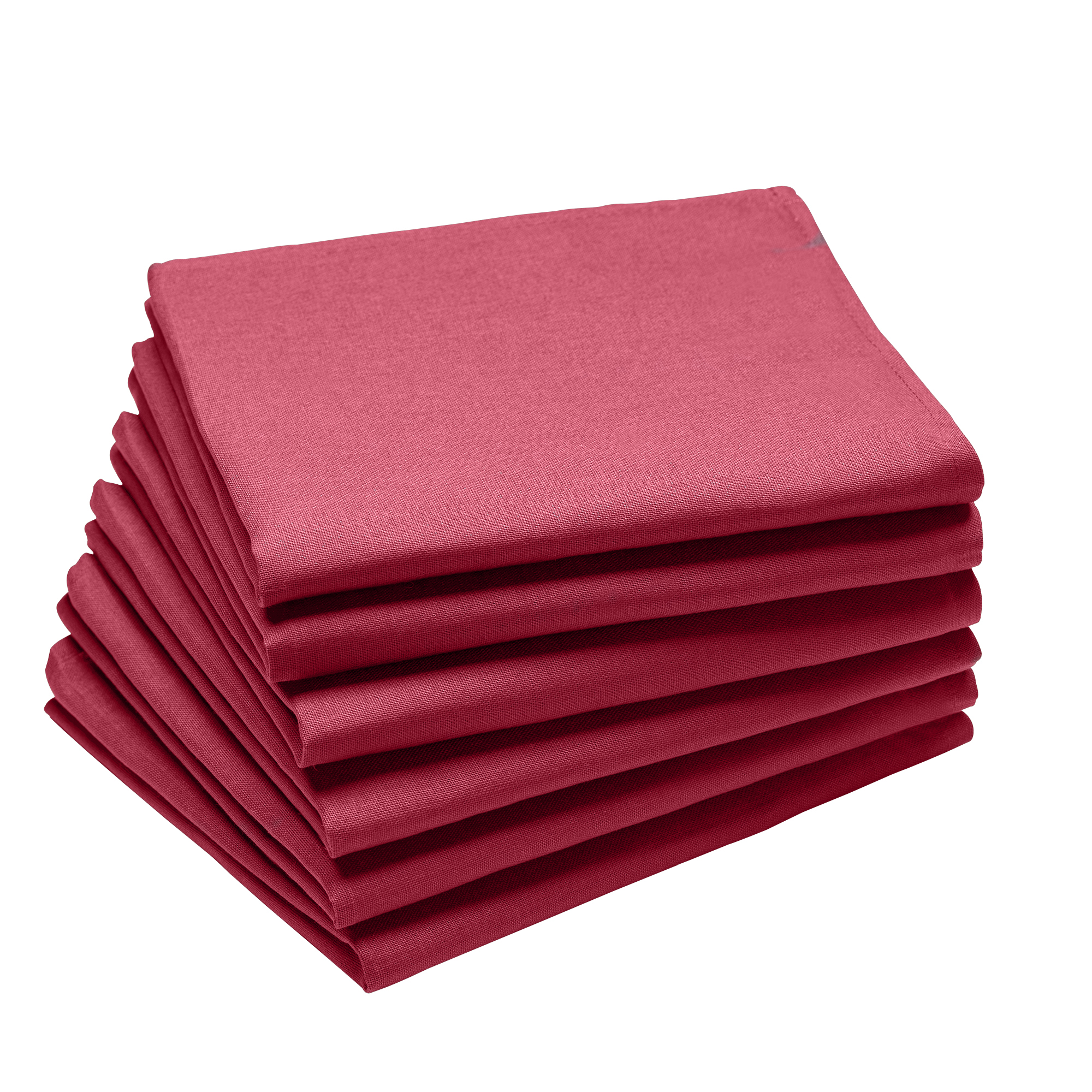 Lot de 6 serviettes en coton traite Teflon, Griotte 45 x 45 Lot de 6 serviettes en coton traite Teflon, Griotte 45 x 45