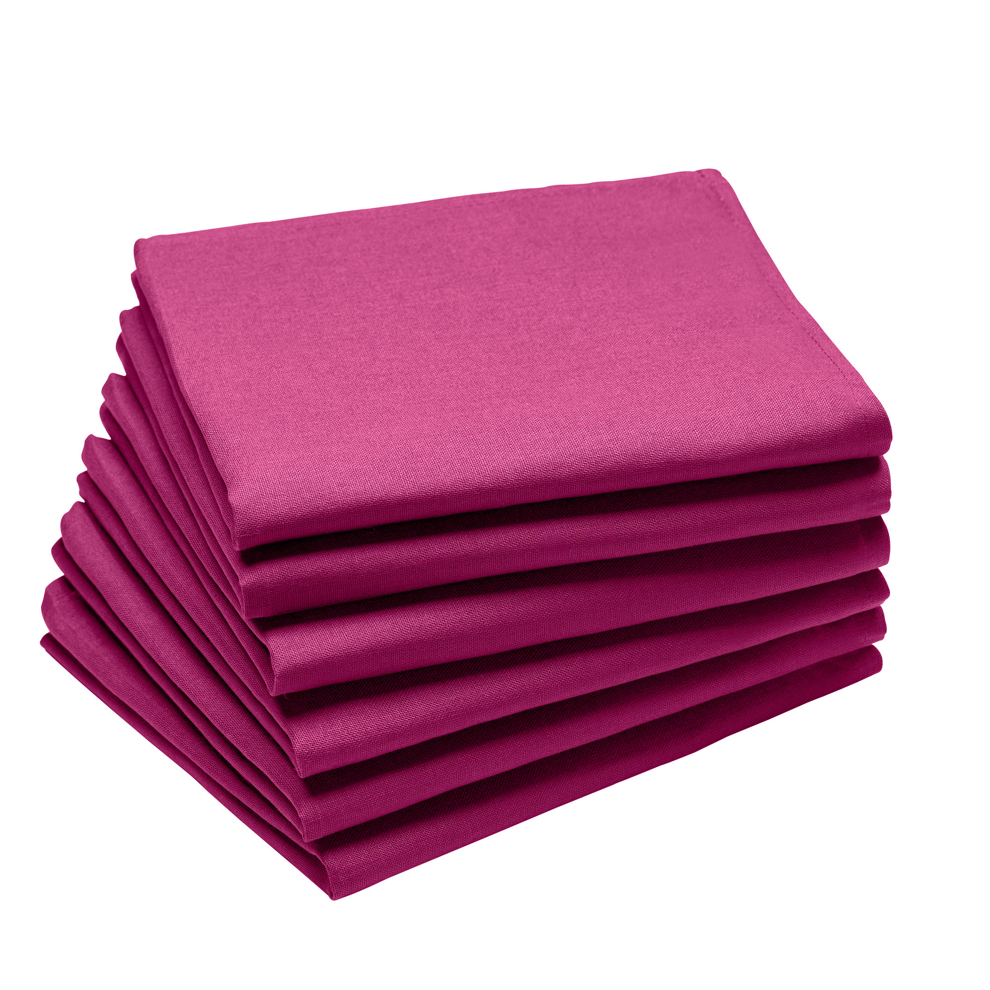 Lot de 6 serviettes en coton traite Teflon, Fuchsia 45 x 45 Lot de 6 serviettes en coton traite Teflon, Fuchsia 45 x 45