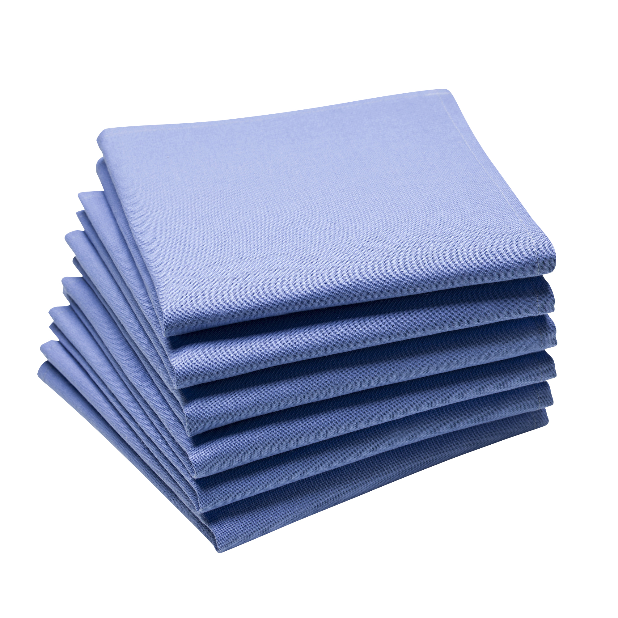 Lot de 6 serviettes en coton traite Teflon, Bleu lin 45 x 45 Lot de 6 serviettes en coton traite Teflon, Bleu lin 45 x 45