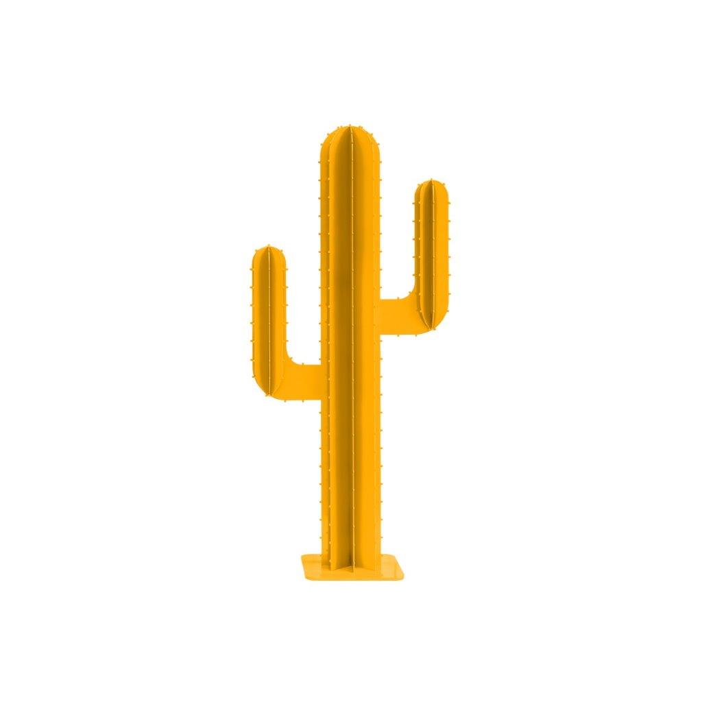Cactus de jardin 2 branches en aluminium jaune H100cm (photo) Cactus de jardin 2 branches en aluminium jaune H100cm