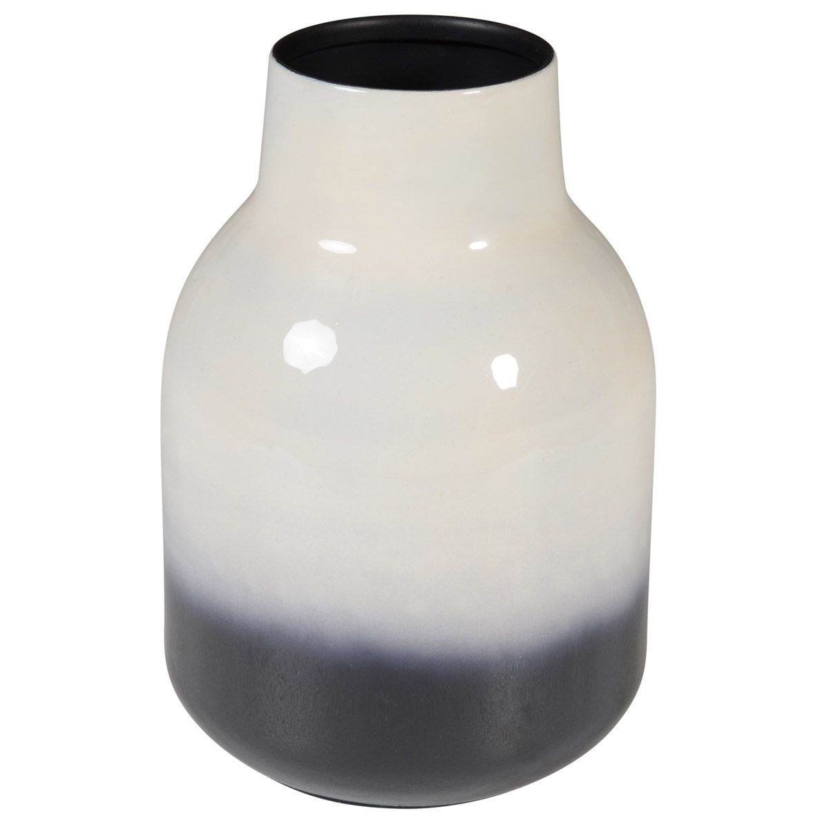 Vase bicolore blanc et noir HALEY (photo) Vase bicolore blanc et noir HALEY