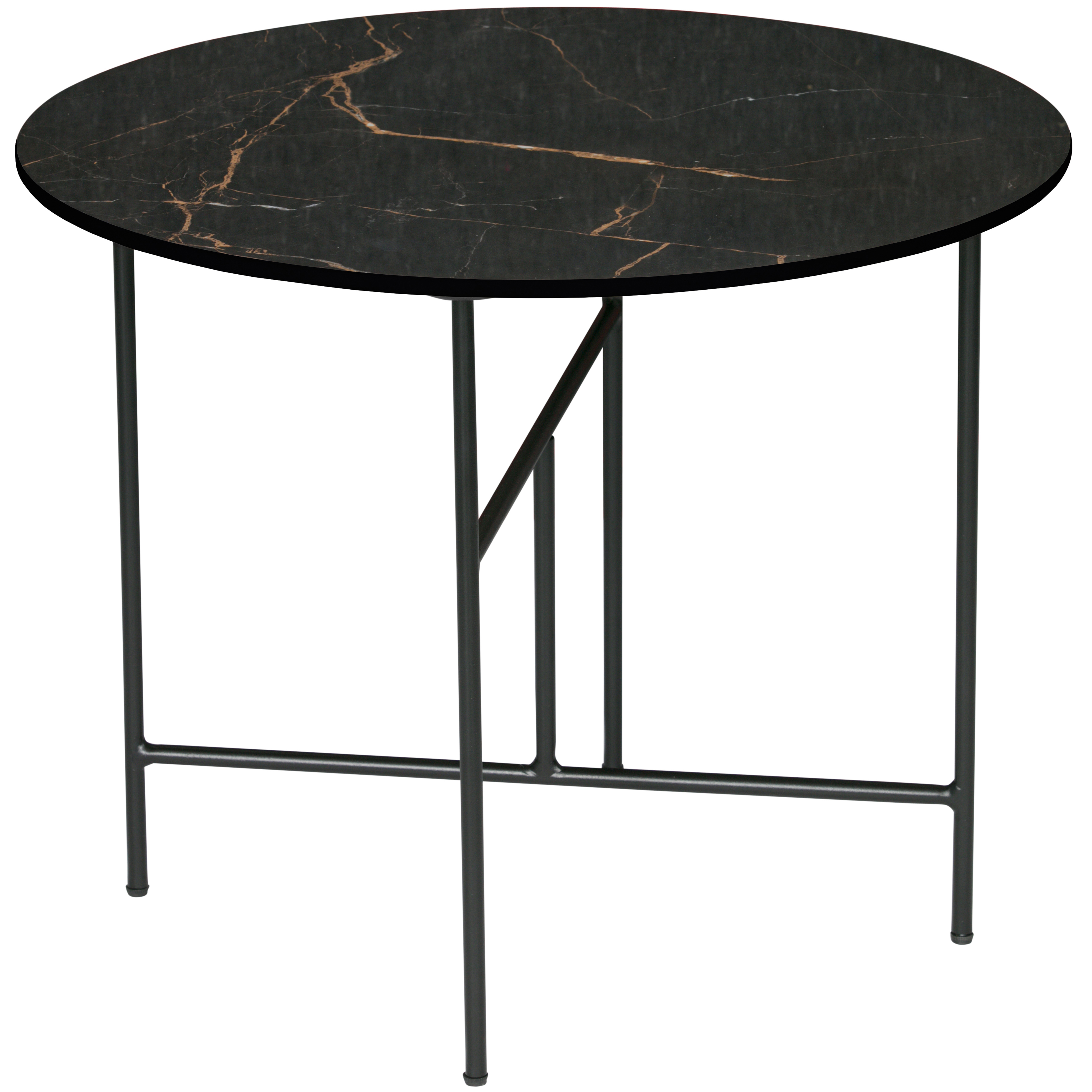 Table basse en porcelaine effet marbre 48xD60 noir