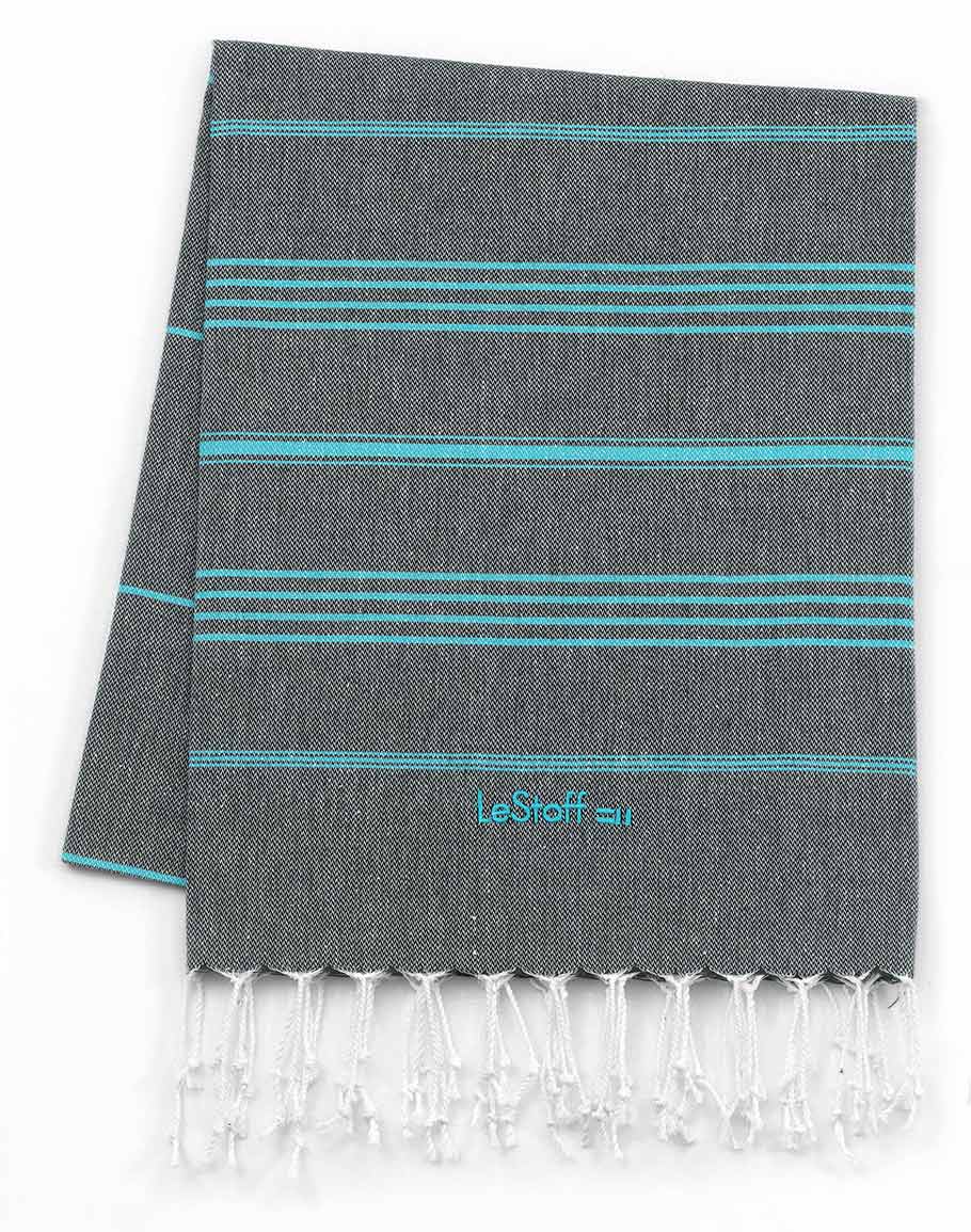 Fouta en coton peigné Minérale 100 x 180 cm (photo) Fouta en coton peigné Minérale 100 x 180 cm