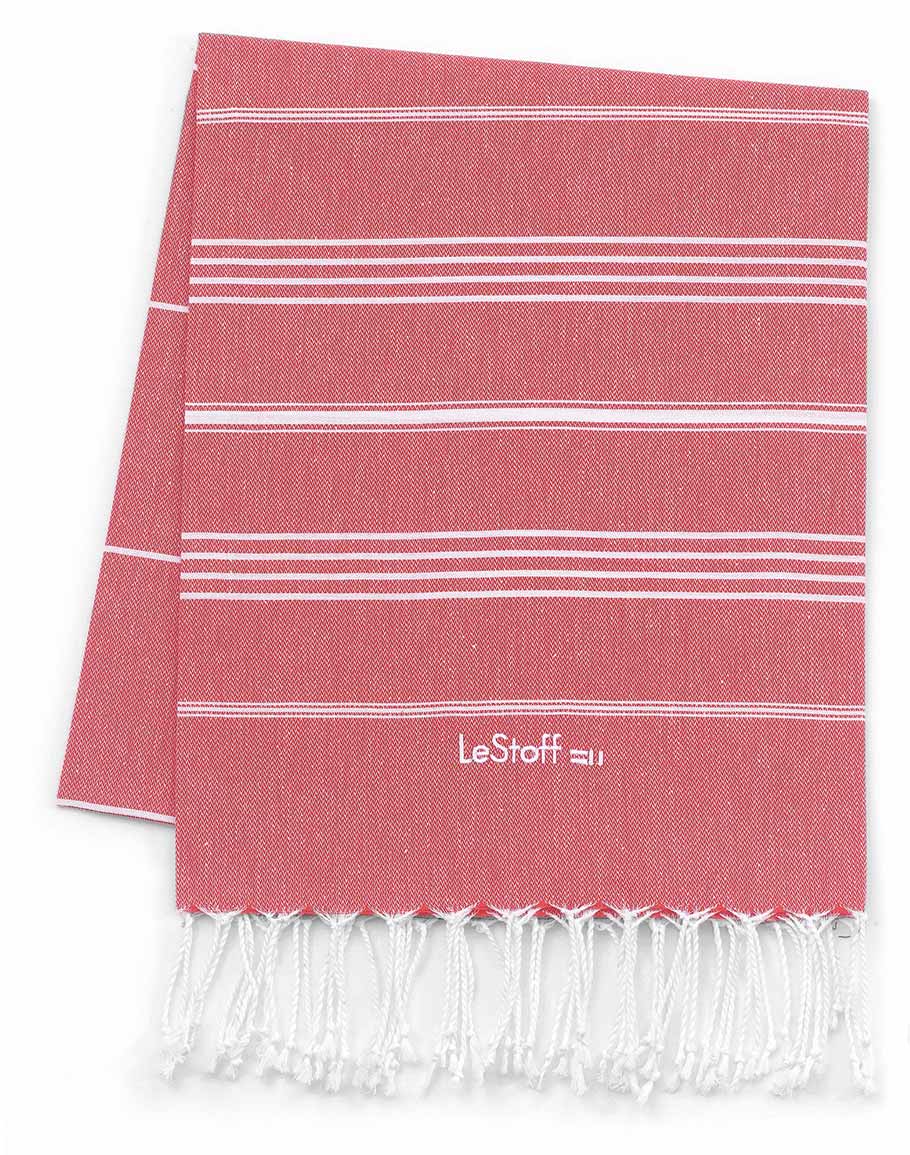 Fouta en coton peigné BIO Rouge 95 x 180 cm