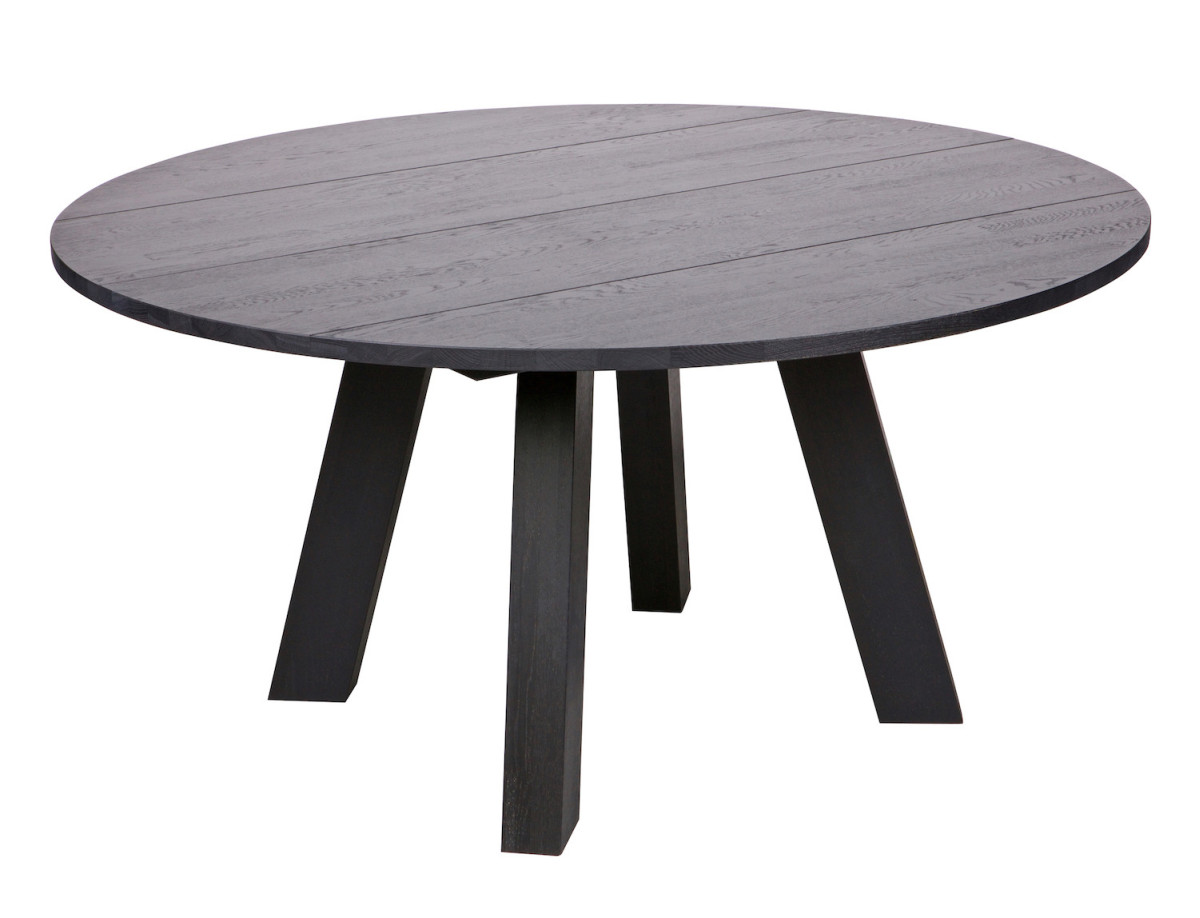 Table à manger ronde D150cm en chêne noir Table à manger ronde D150cm en chêne noir