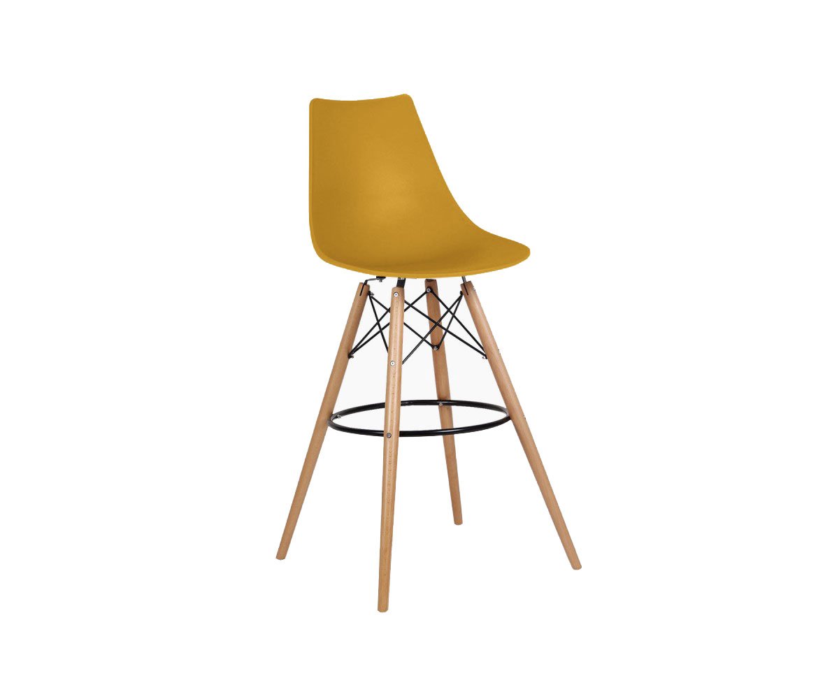 Tabouret bar scandinave 68cm moutarde