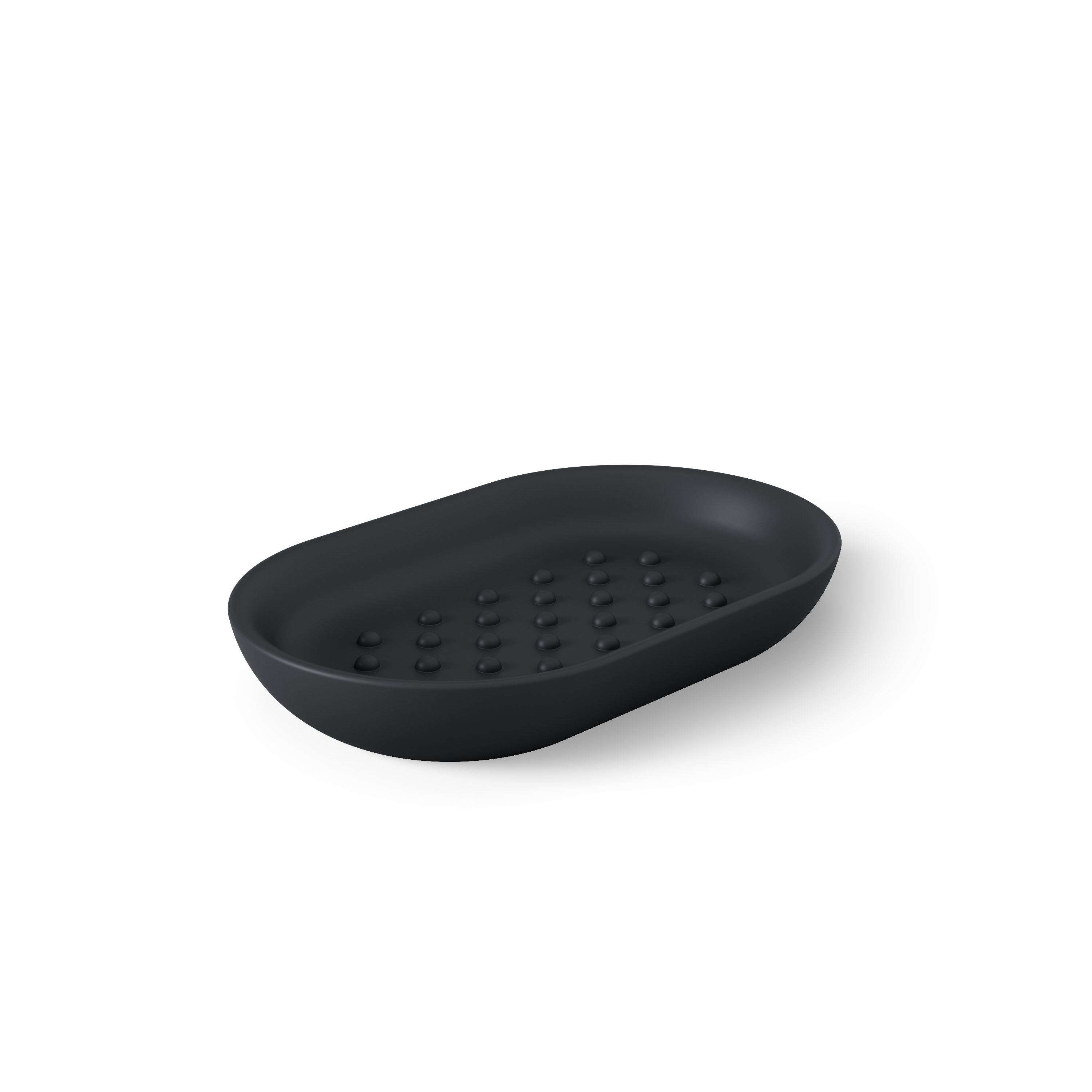 Porte savon oval, en résine de pierre noire mate Porte savon oval, en résine de pierre noire mate