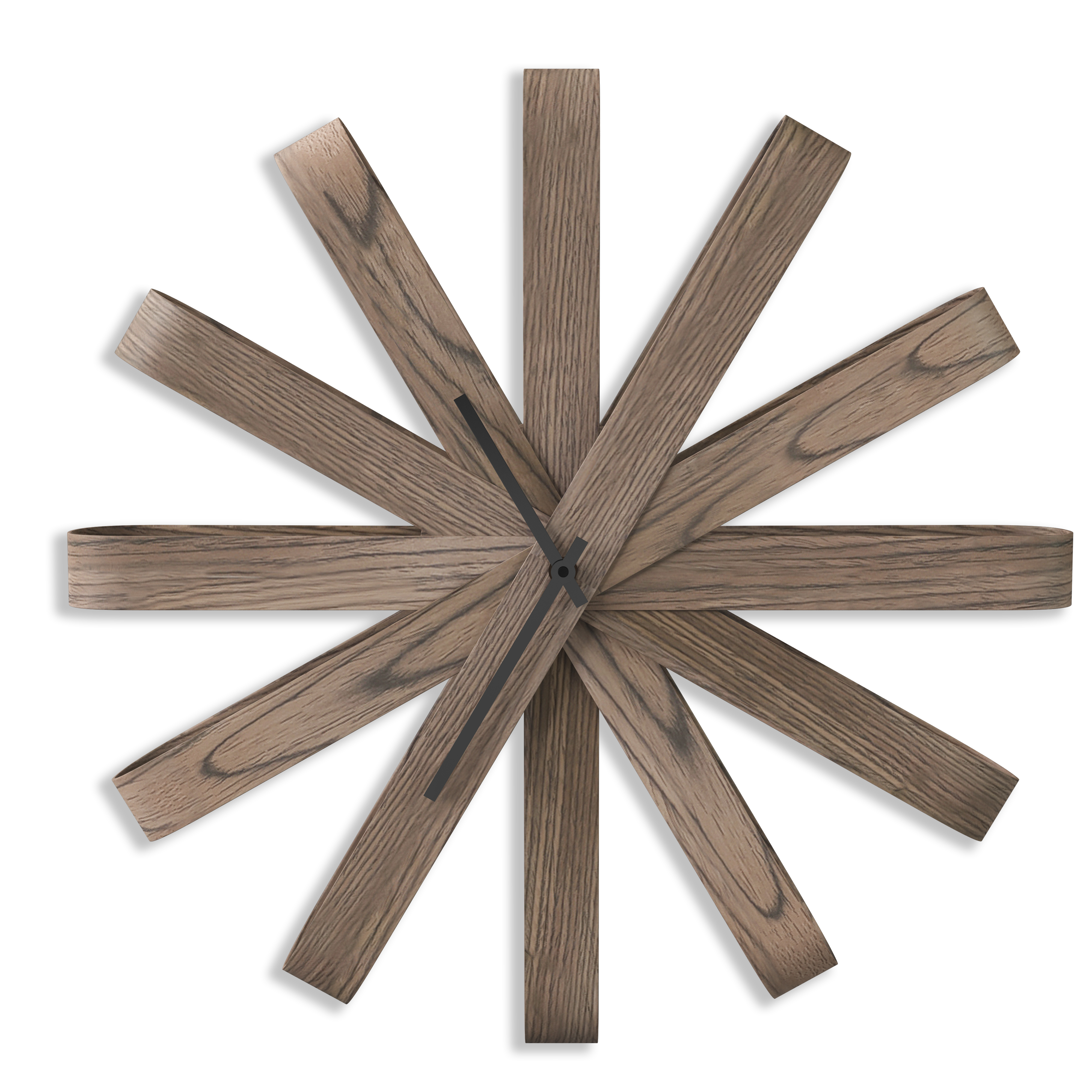 Horloge murale silencieuse en bois coloris noyer D 51cm (photo) Horloge murale silencieuse en bois coloris noyer D 51cm