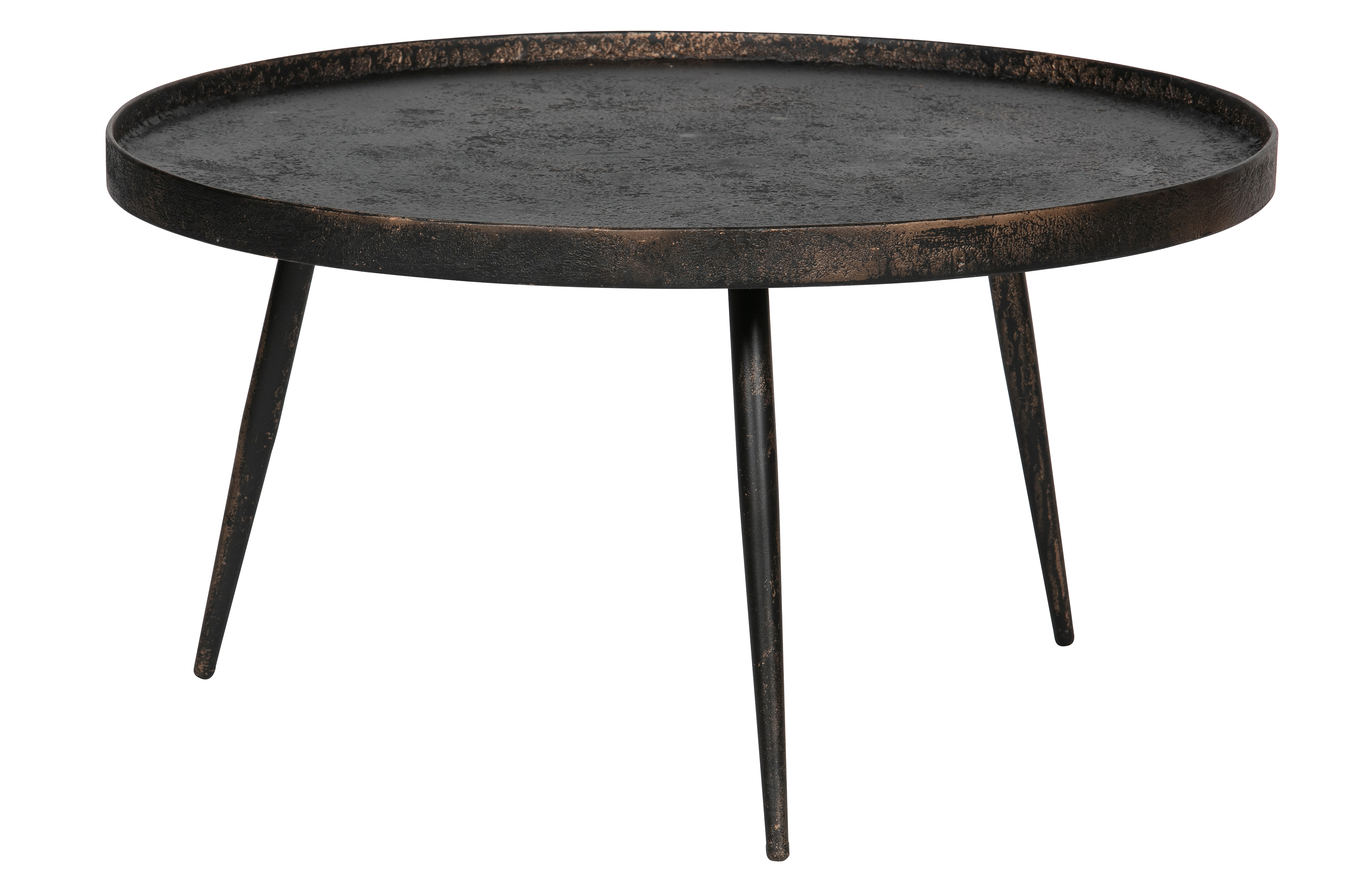 Table basse ronde en bois D76cm laiton