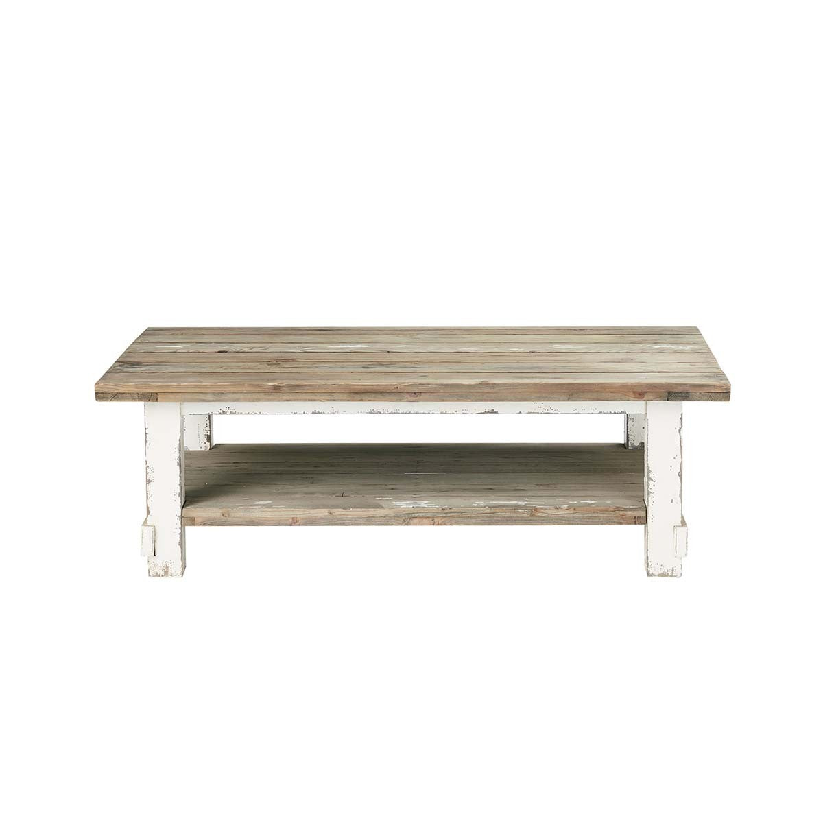 Table basse double plateau en pin recyclé Table basse double plateau en pin recyclé