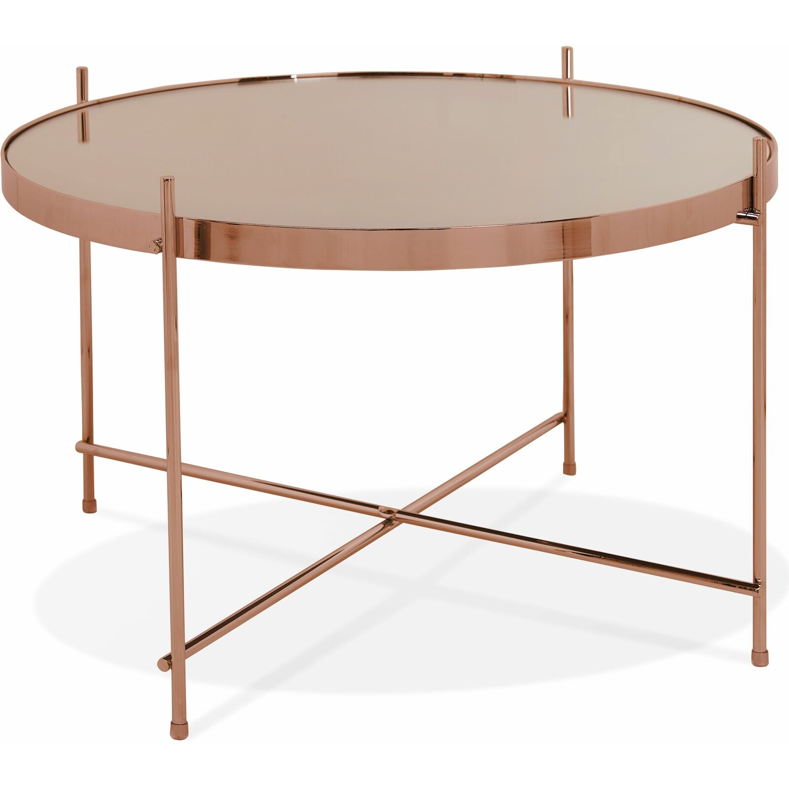 Table basse design métal et verre miroir cuivre d63cm Table basse design métal et verre miroir cuivre d63cm