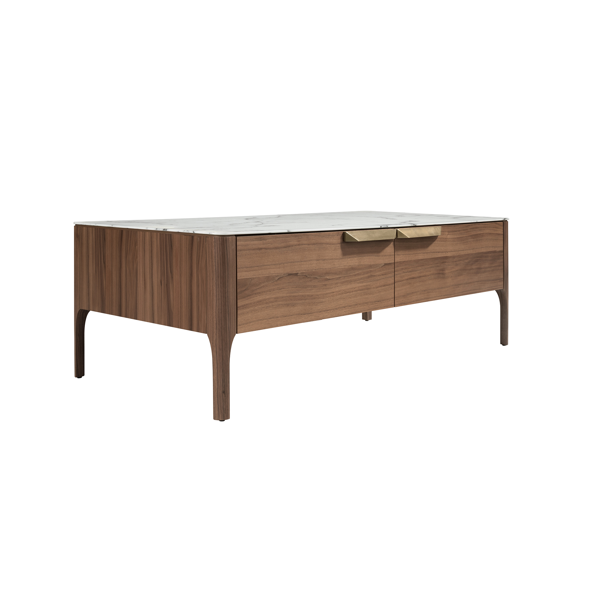 Table basse effet bois noyer