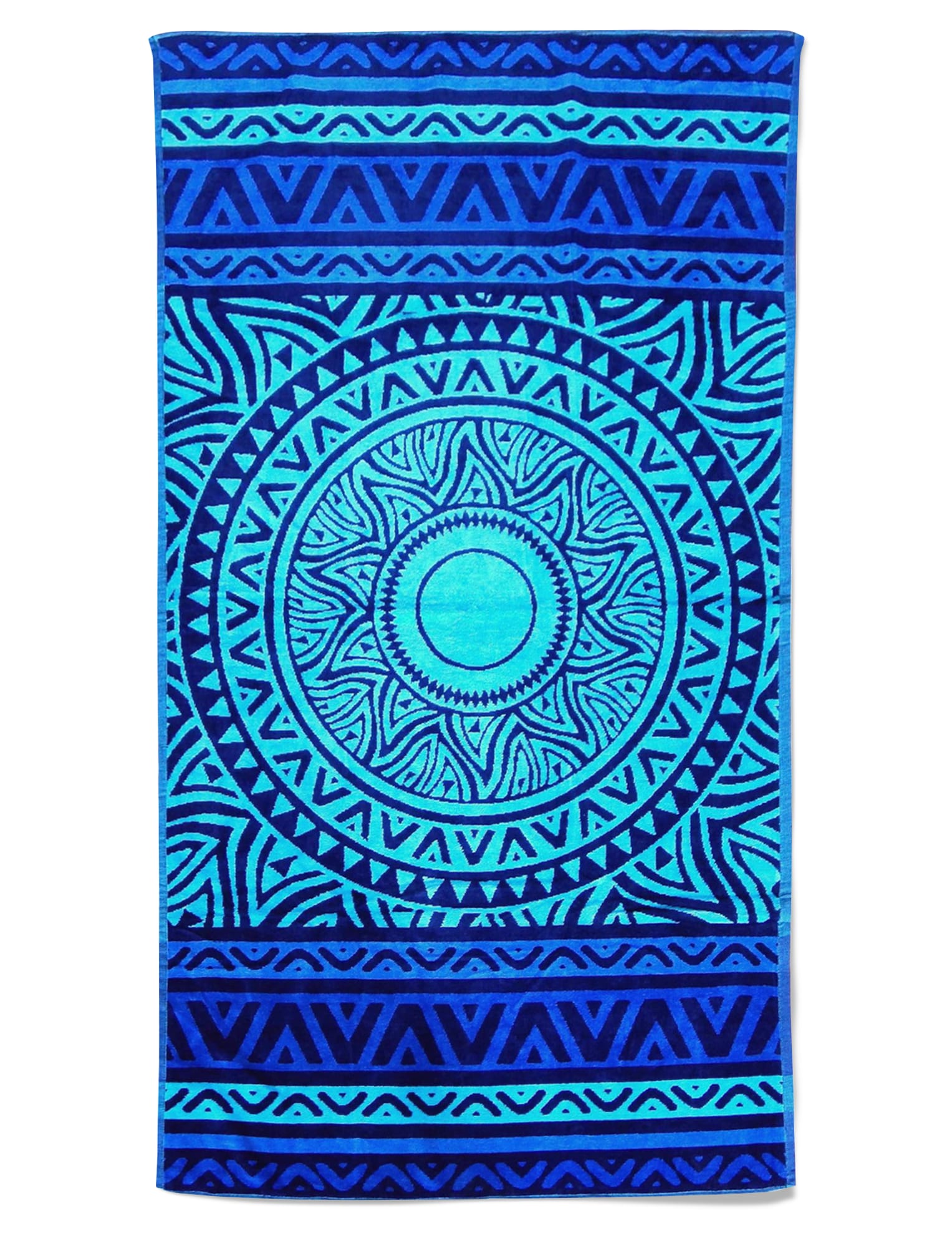 Serviette de plage éponge velours bleu luwatu 86 x 160 (photo) Serviette de plage éponge velours bleu luwatu 86 x 160
