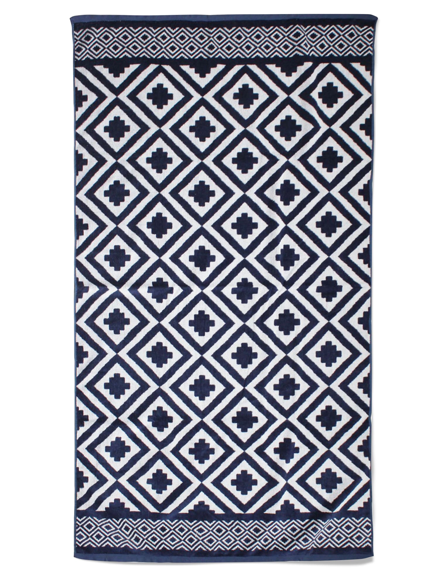 Serviette de plage éponge velours bleu Marine sikala 86 x 160 (photo) Serviette de plage éponge velours bleu Marine sikala 86 x 160