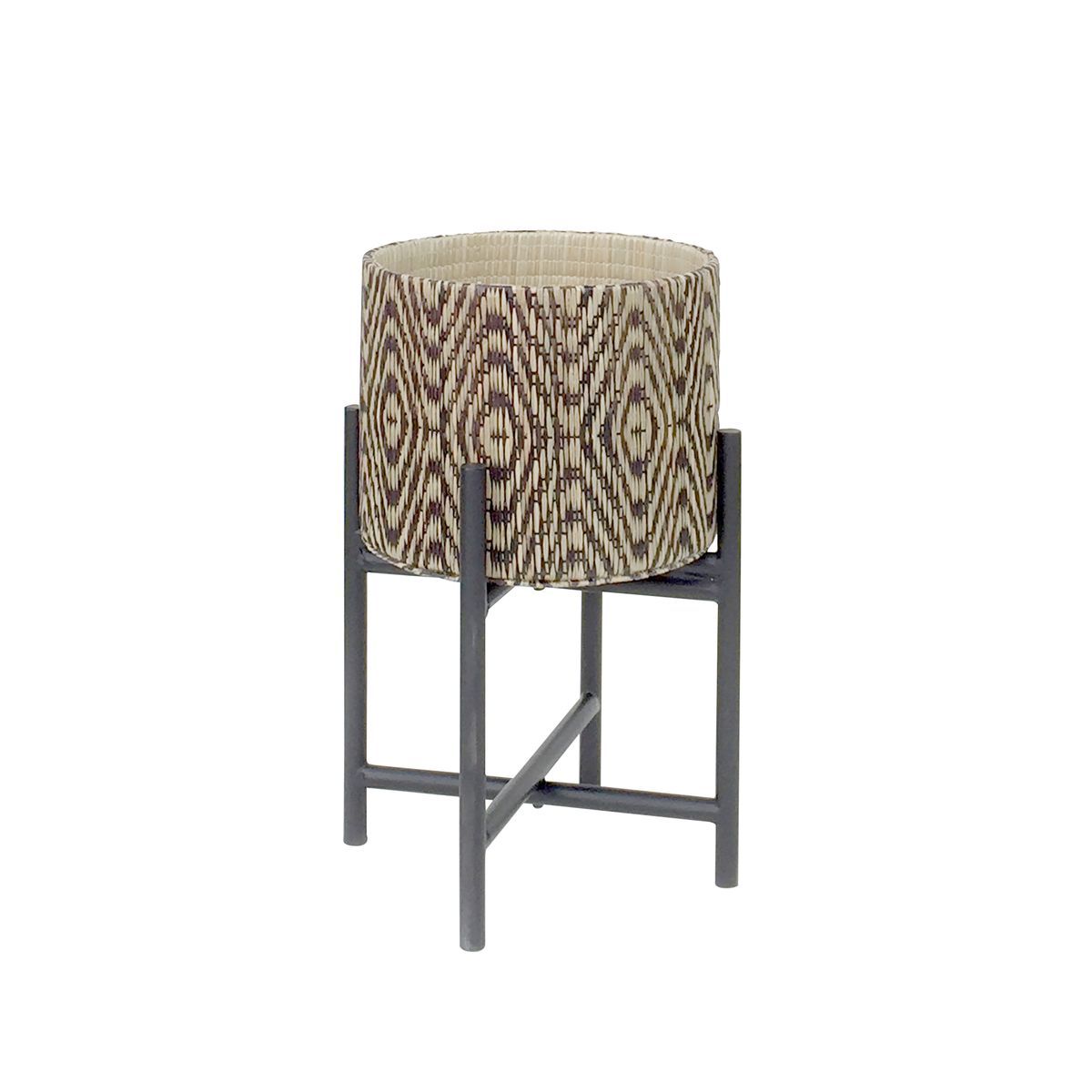 Cache pot sur pieds noirs 27 x h40cm