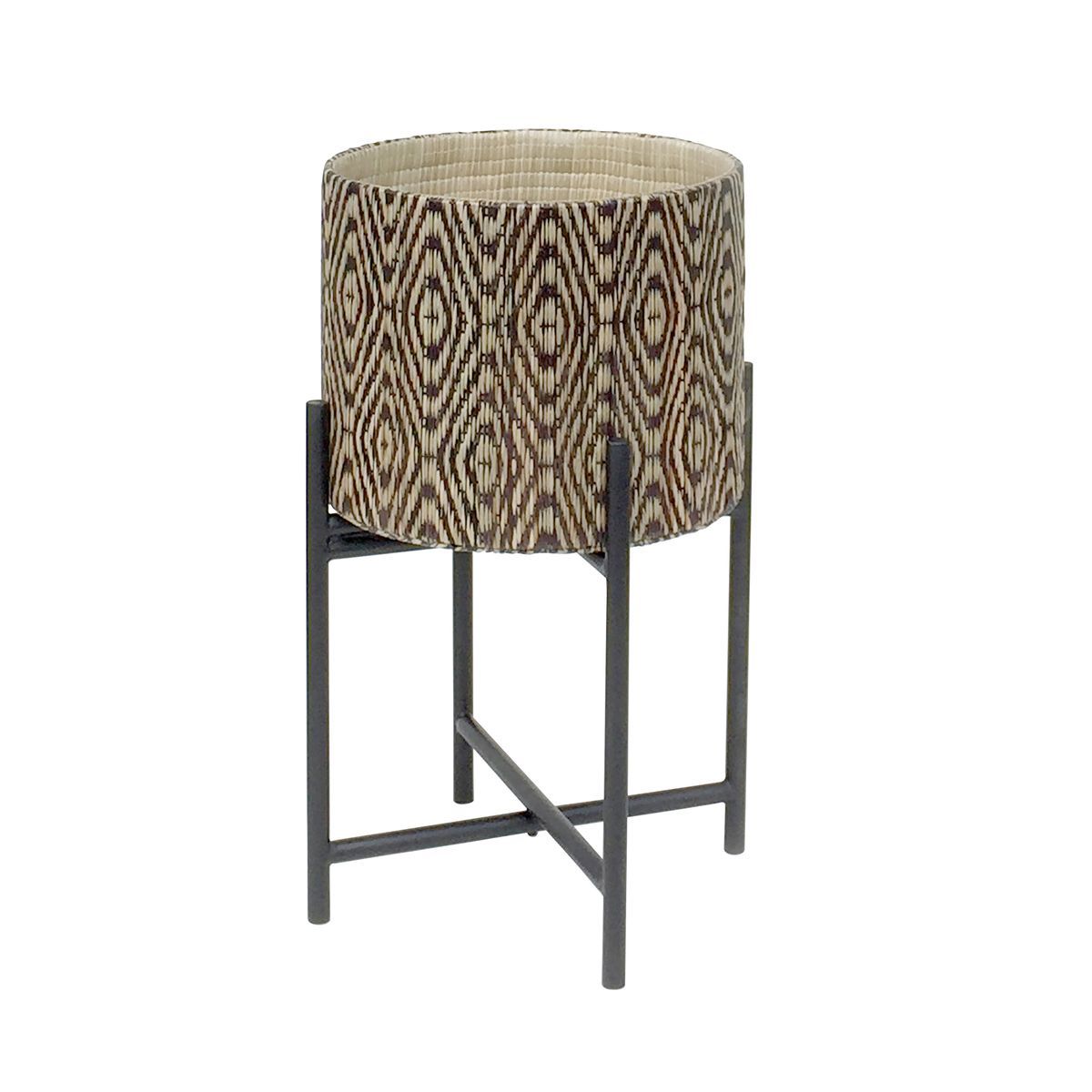 Cache pot sur pieds noirs 29 x h52cm