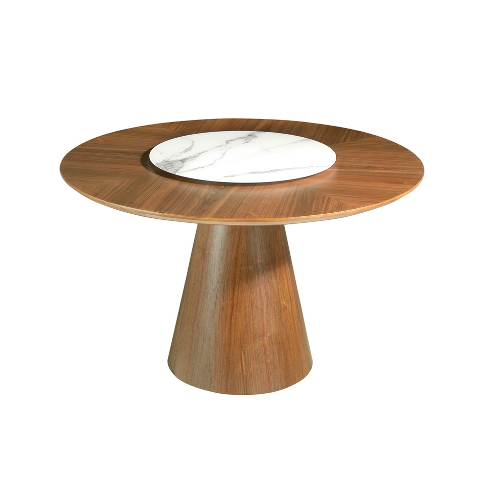 Table à manger ronde placage noyer D135 Table à manger ronde placage noyer D135