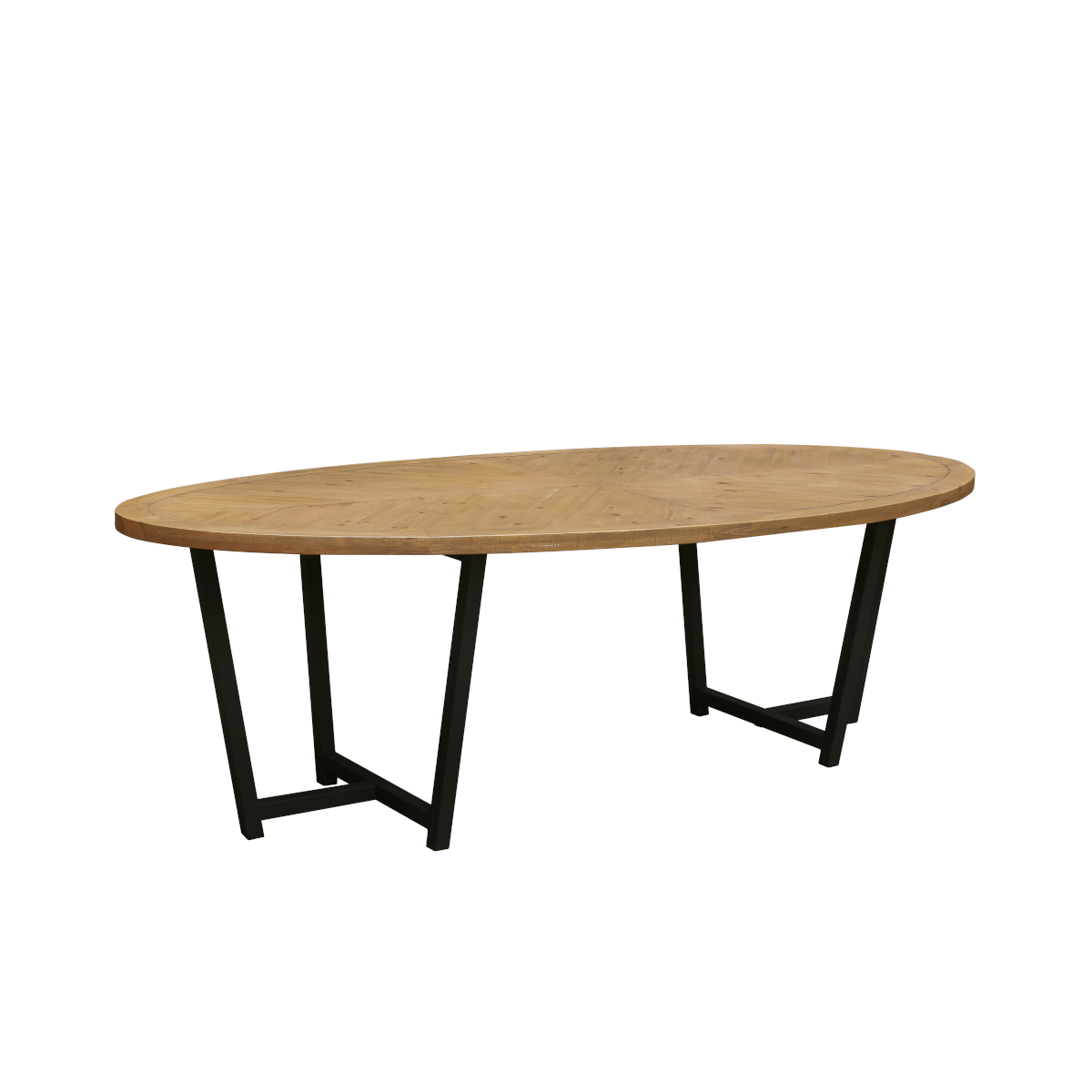 Grande table ovale bois et métal