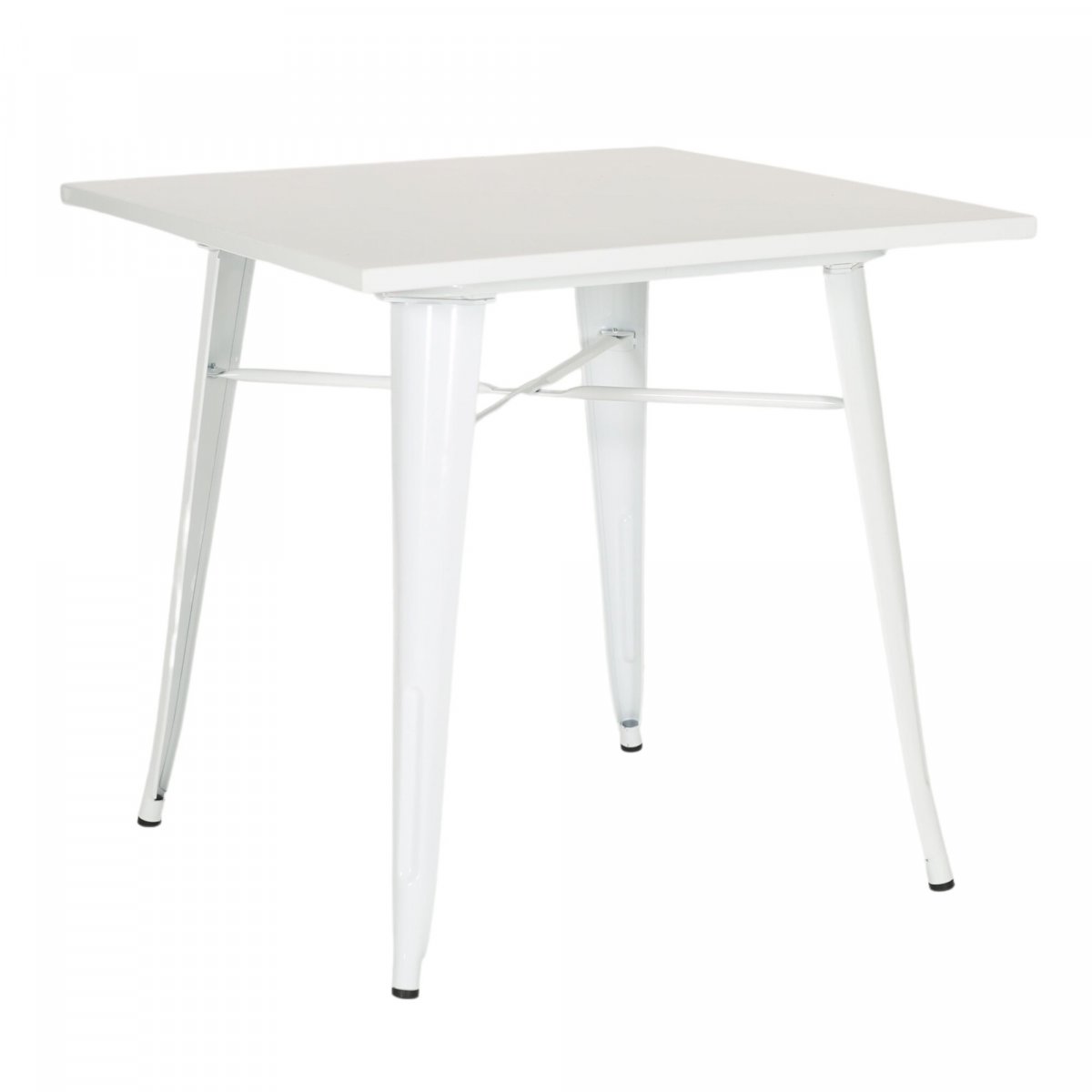Table carrée en métal style industriel Blanc