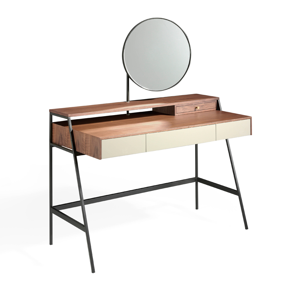 Coiffeuse placage noyer L120 avec miroirs et tiroirs Coiffeuse placage noyer L120 avec miroirs et tiroirs