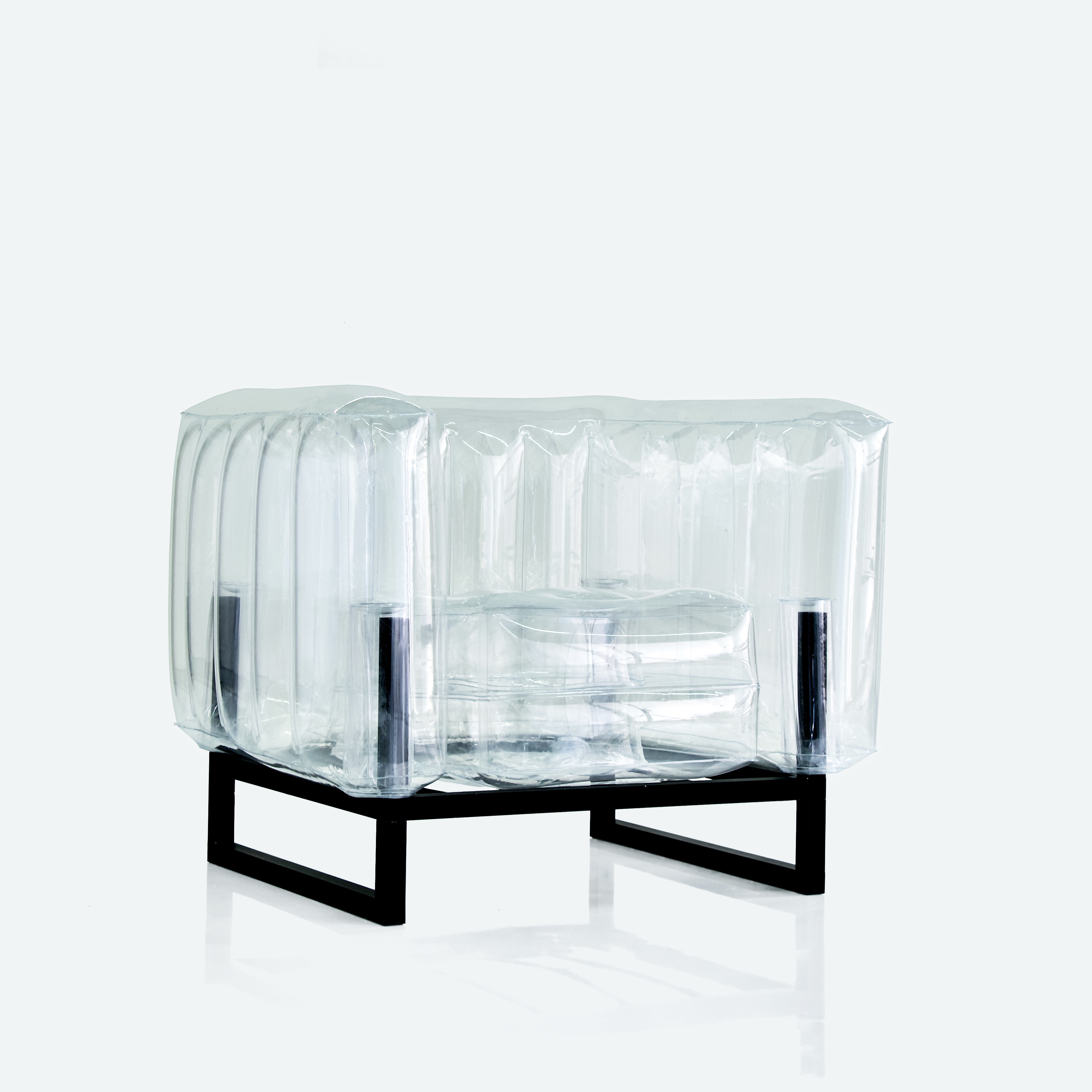 Fauteuil tpu transparent cadre en aluminium Fauteuil tpu transparent cadre en aluminium