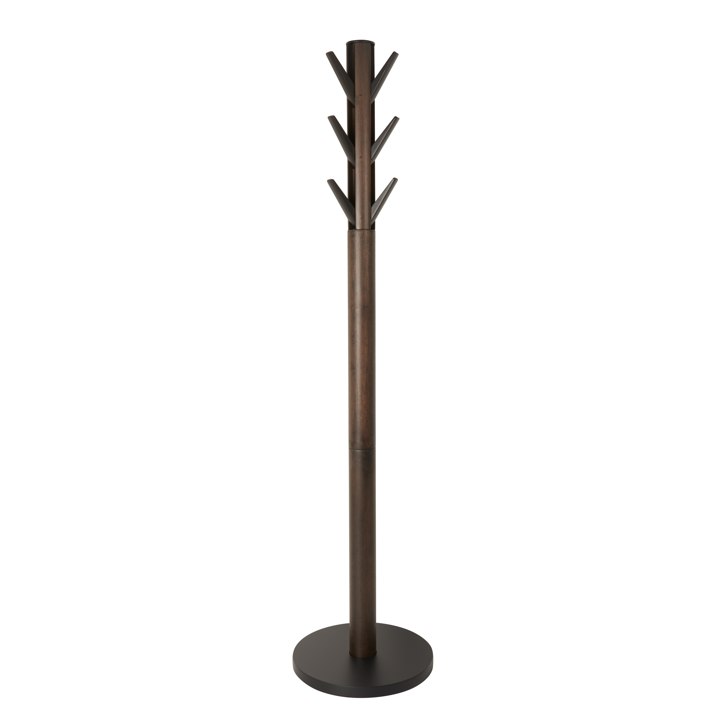 Portemanteau sur pied en bois, 9 crochets métal, noir, 165cm Portemanteau sur pied en bois, 9 crochets métal, noir, 165cm